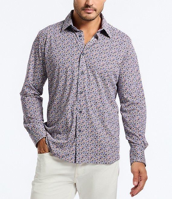 Robert Graham Tiburon Stretch Knit Long Sleeve Woven Shirt Product Image