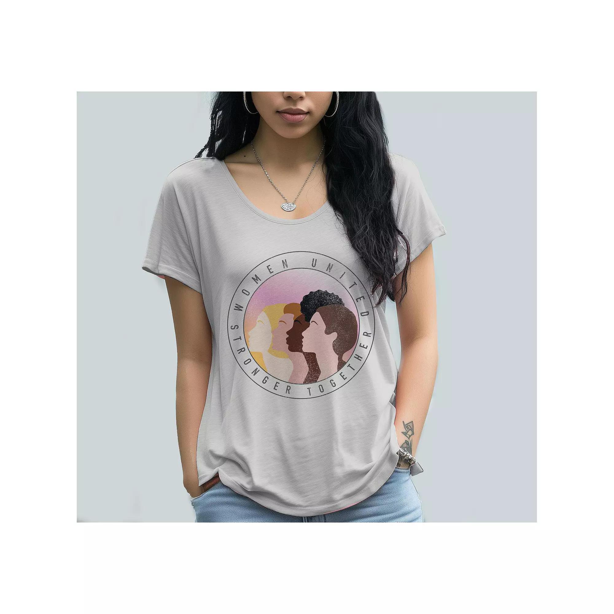 Junior's Grayson Threads Women United Graphic Tee, Women's, Size: Medium, Grey White Product Image