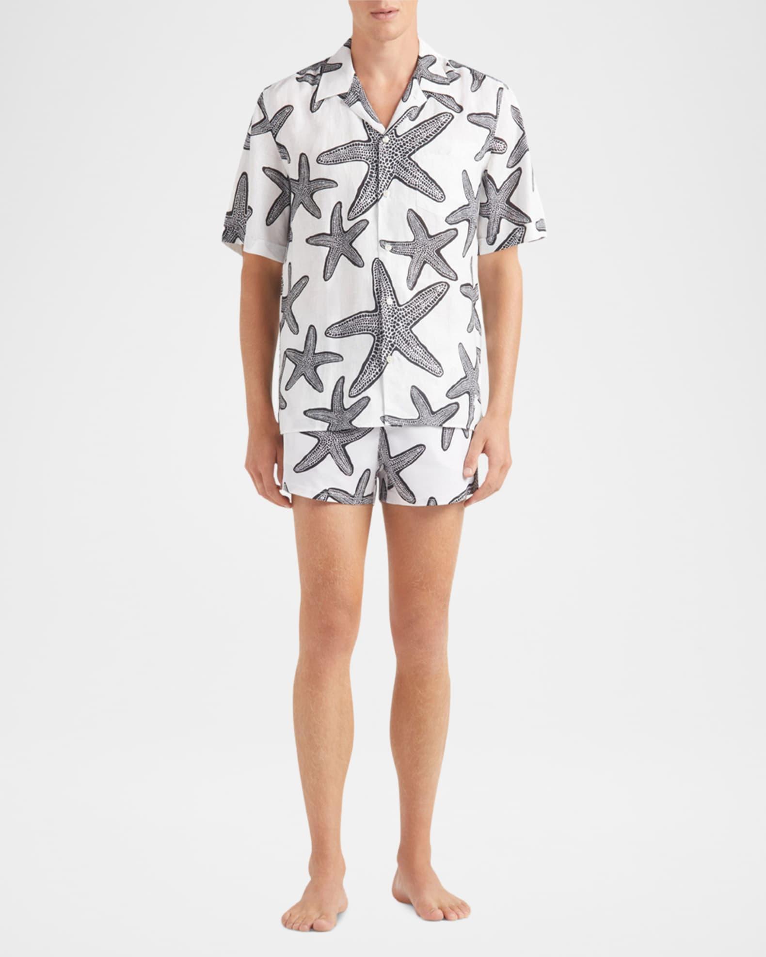 Men's Starfish-Print Camp Shirt Product Image
