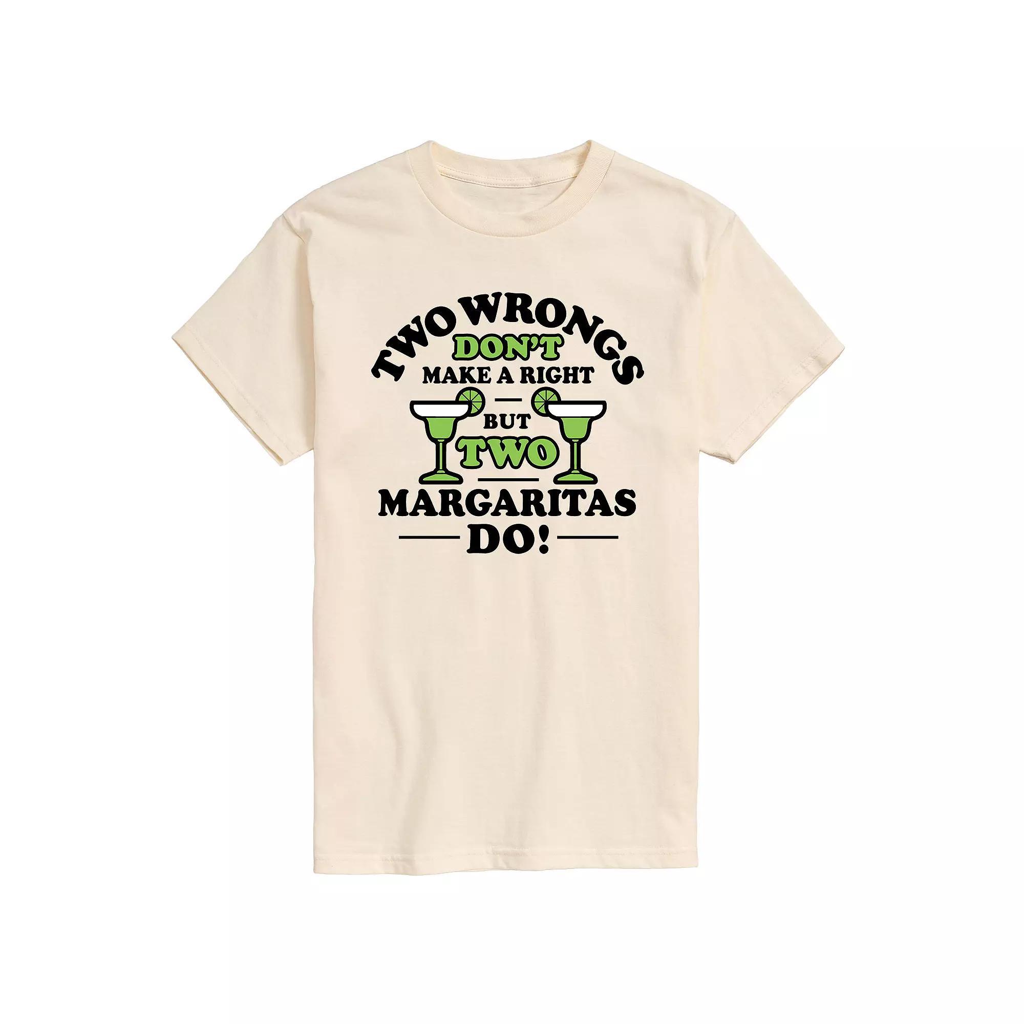 Mens Two Wrongs Right Margaritas Graphic Tee Product Image
