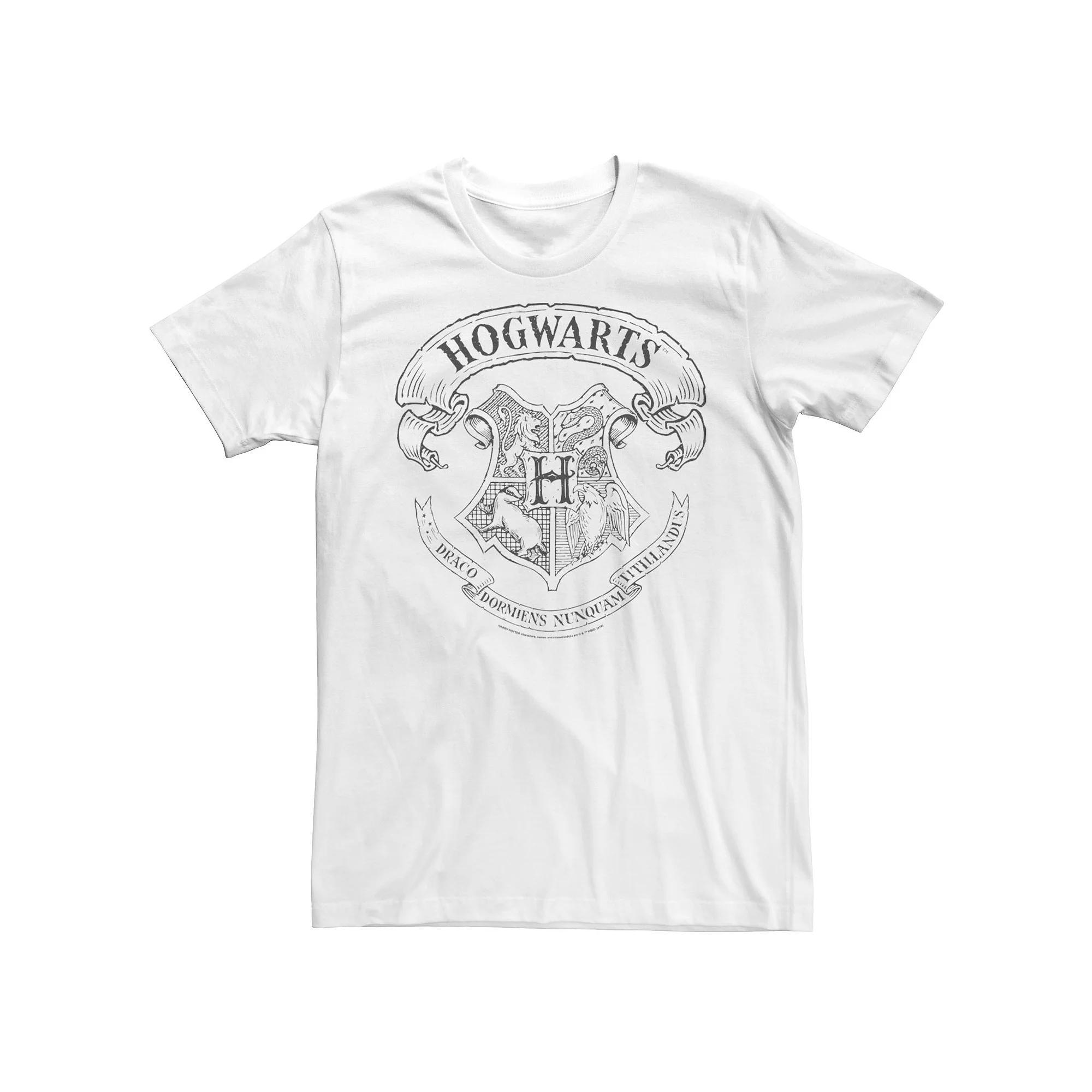 Mens Harry Potter Hogwarts Crest Outline Graphic Tee Product Image
