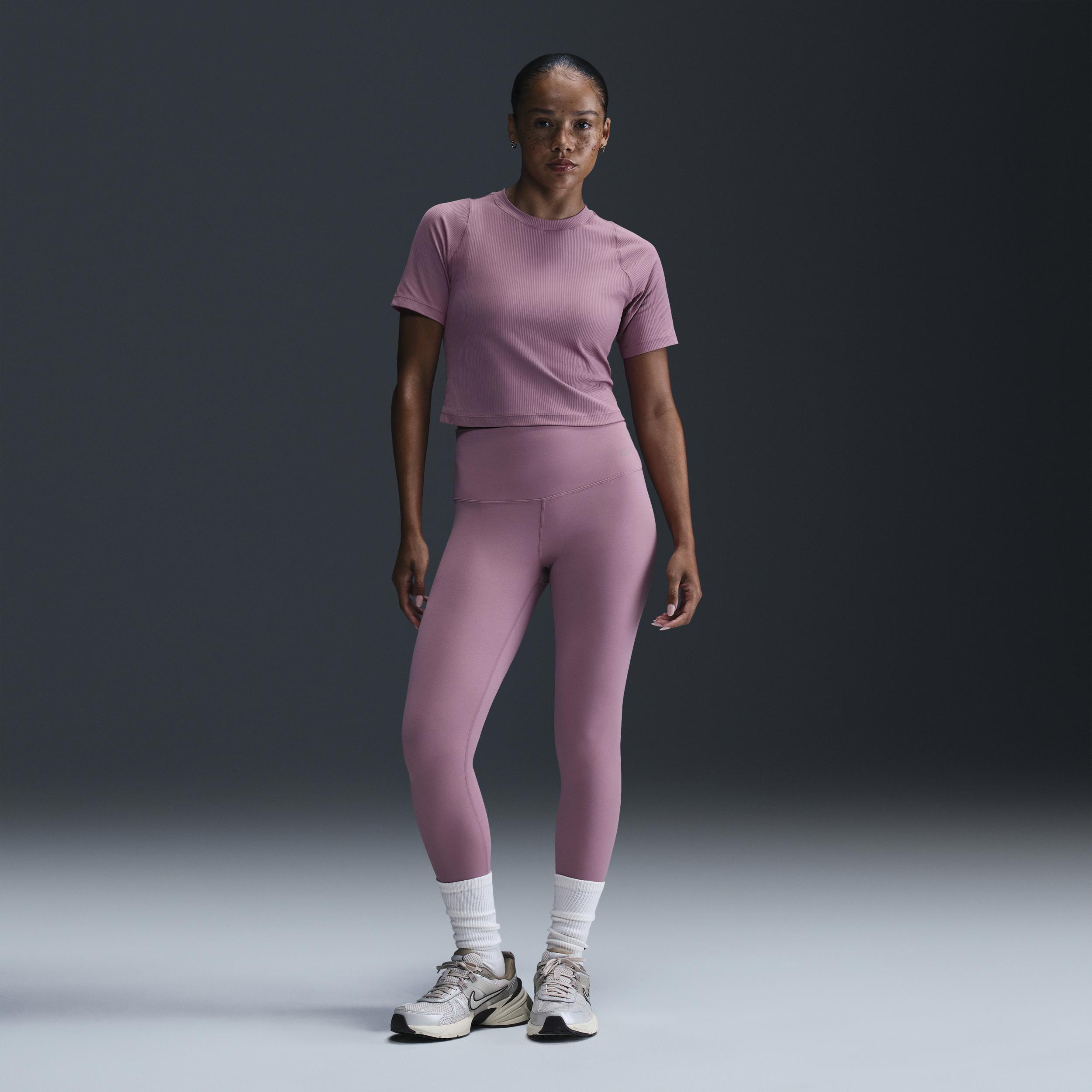 Nike Womens Zenvy Rib Dri-FIT Short-Sleeve Top Product Image