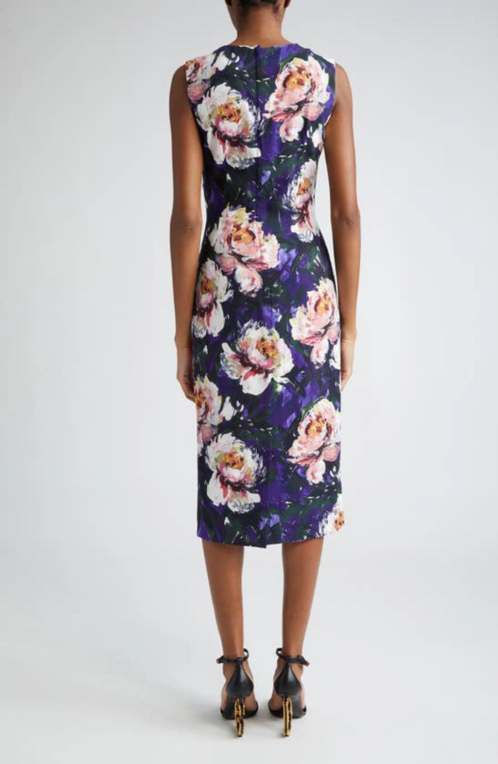 DOLCE & GABBANA Floral Cady Midi Dress In Print Product Image