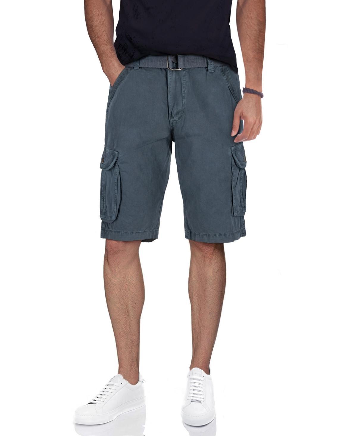 Men's RAW X by Xray Regular-Fit Belted Button Cargo Shorts, Size: 36, Black Product Image