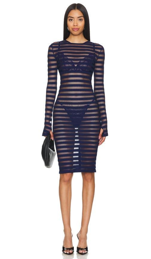 Long Sleeve Crewneck Dress To Knee Norma Kamali Product Image