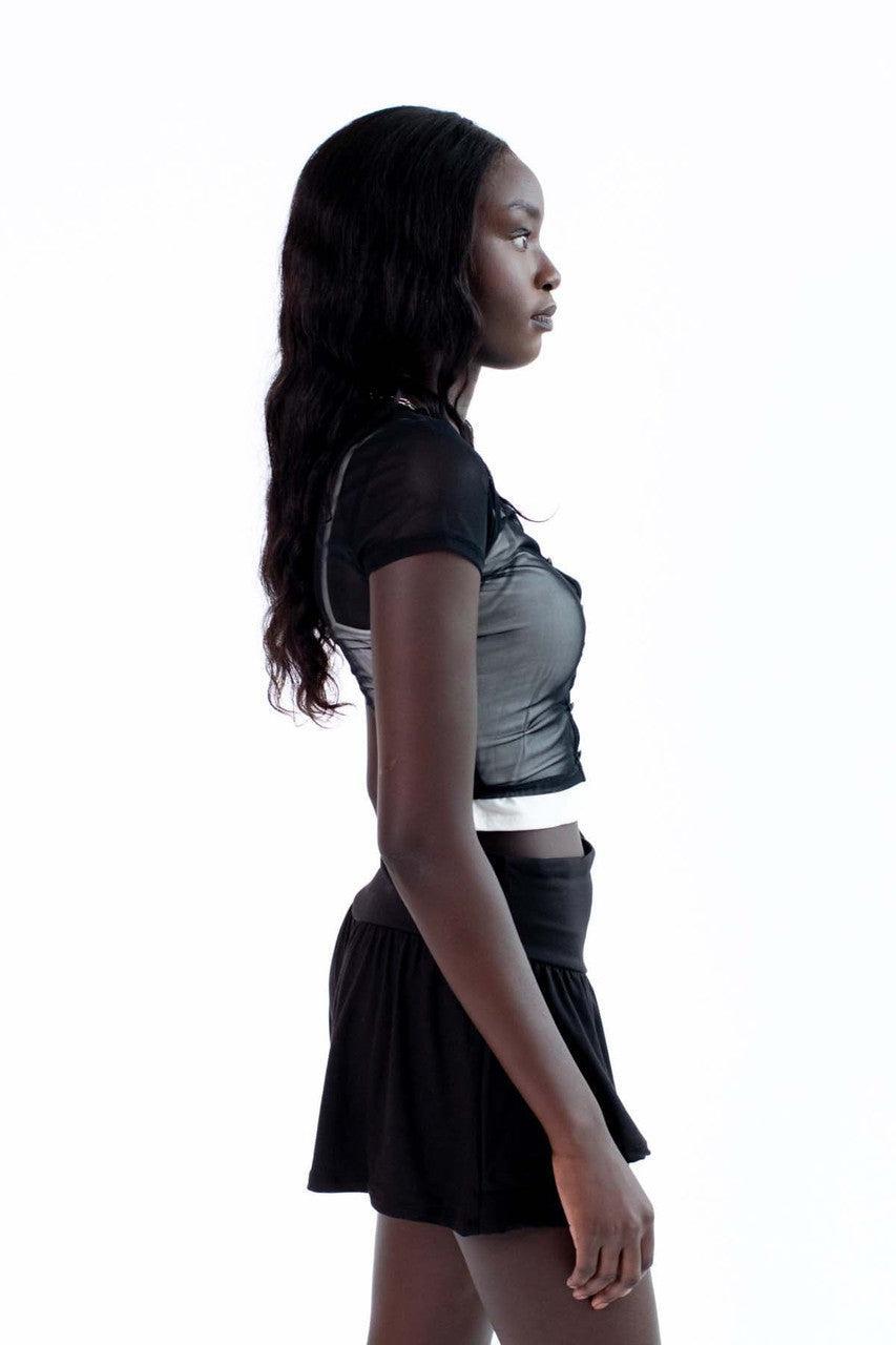 Button Down Mesh Top Product Image