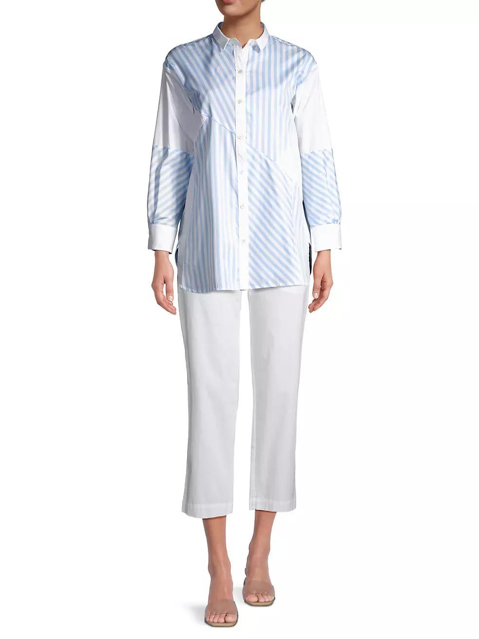 Colorblock Stripe Poplin Shirt Product Image