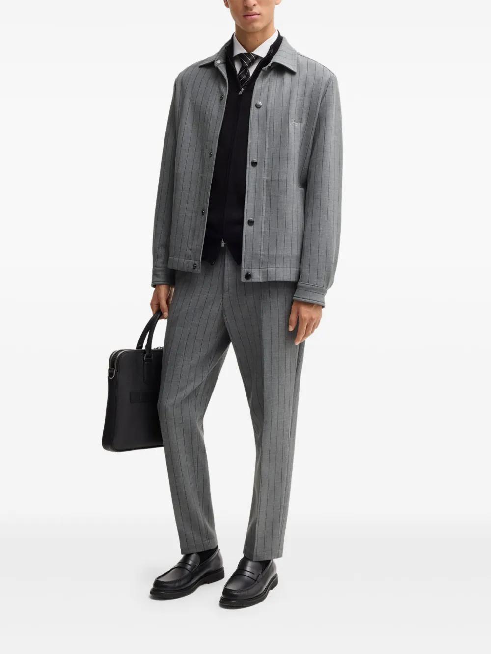 HUGO BOSS Slim-fit Trousers In Pinstripe Stretch Fabric In Grey Product Image