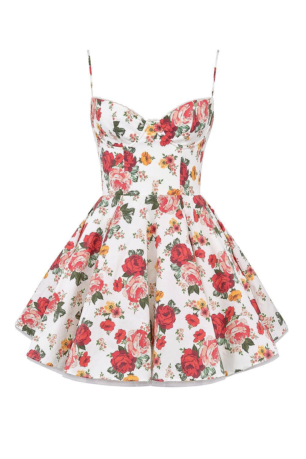 Minimoiselle  italian rose print tulle mini dress Product Image