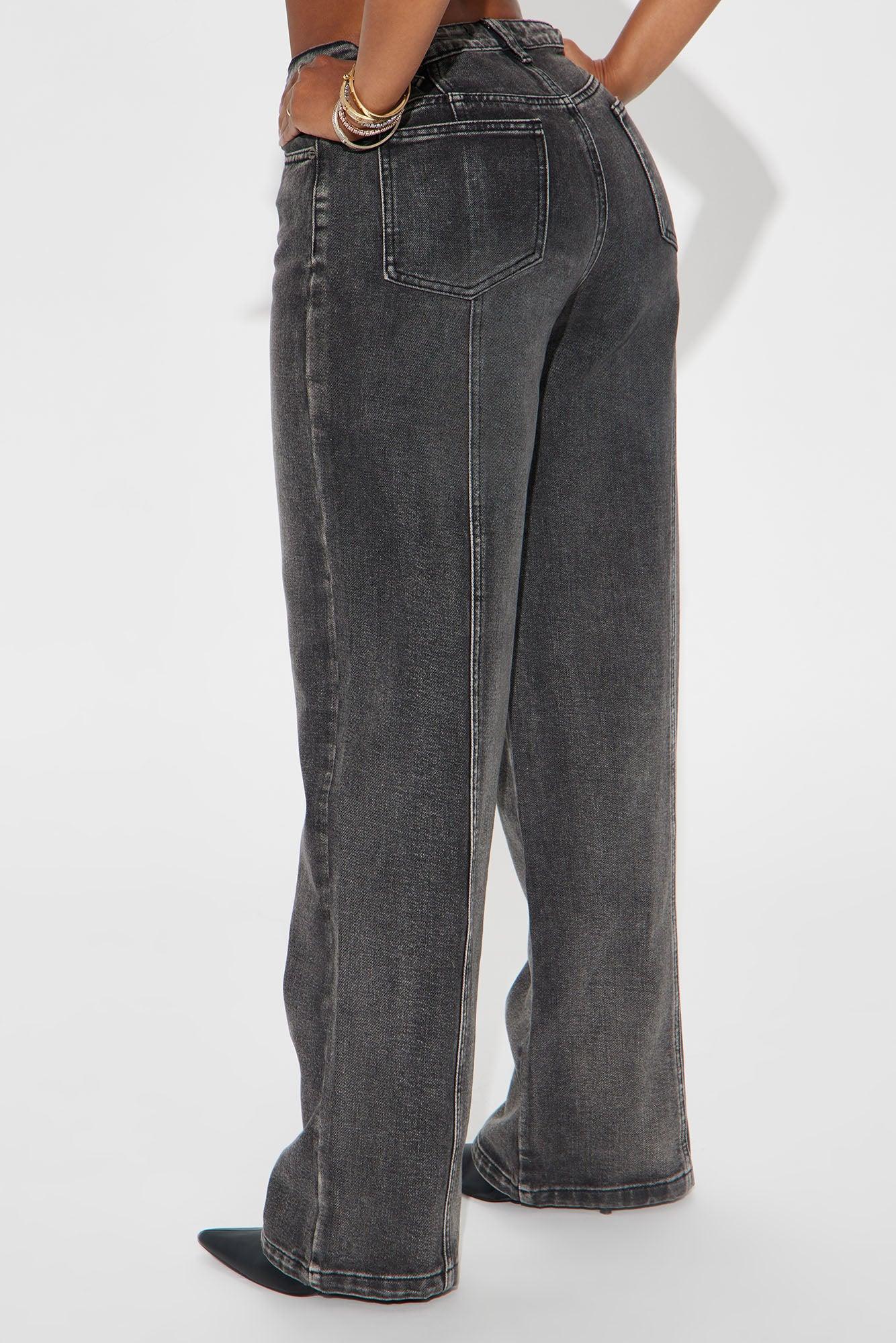At My Best Rigid Straight Leg Jeans - Black Wash Product Image