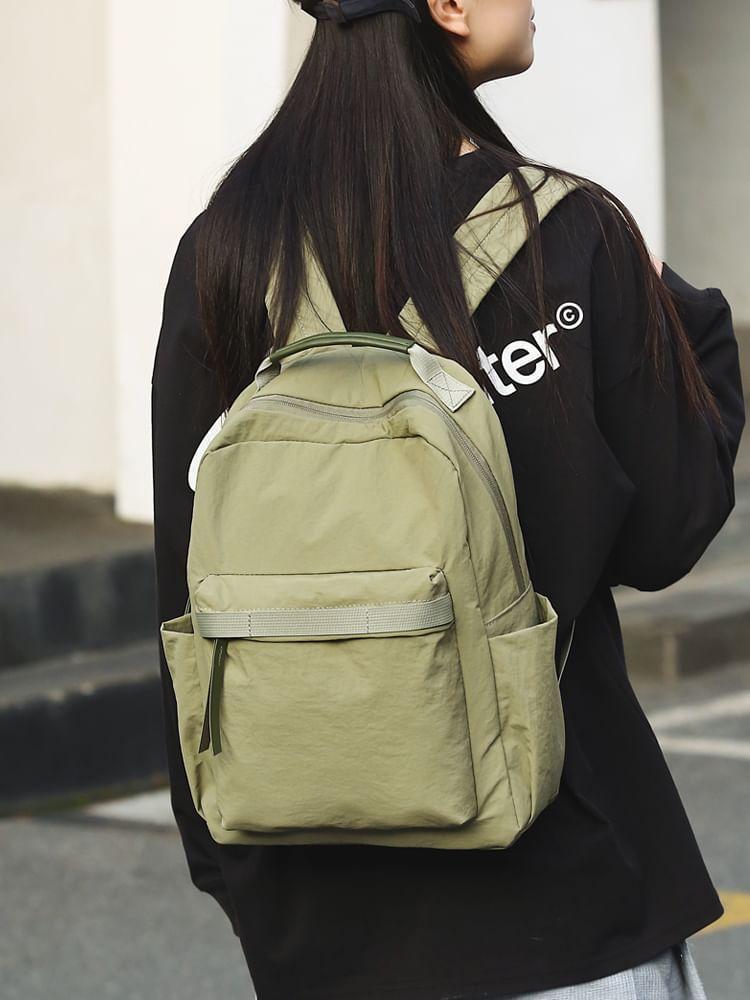 Plain Multi-Pocket Backpack Product Image