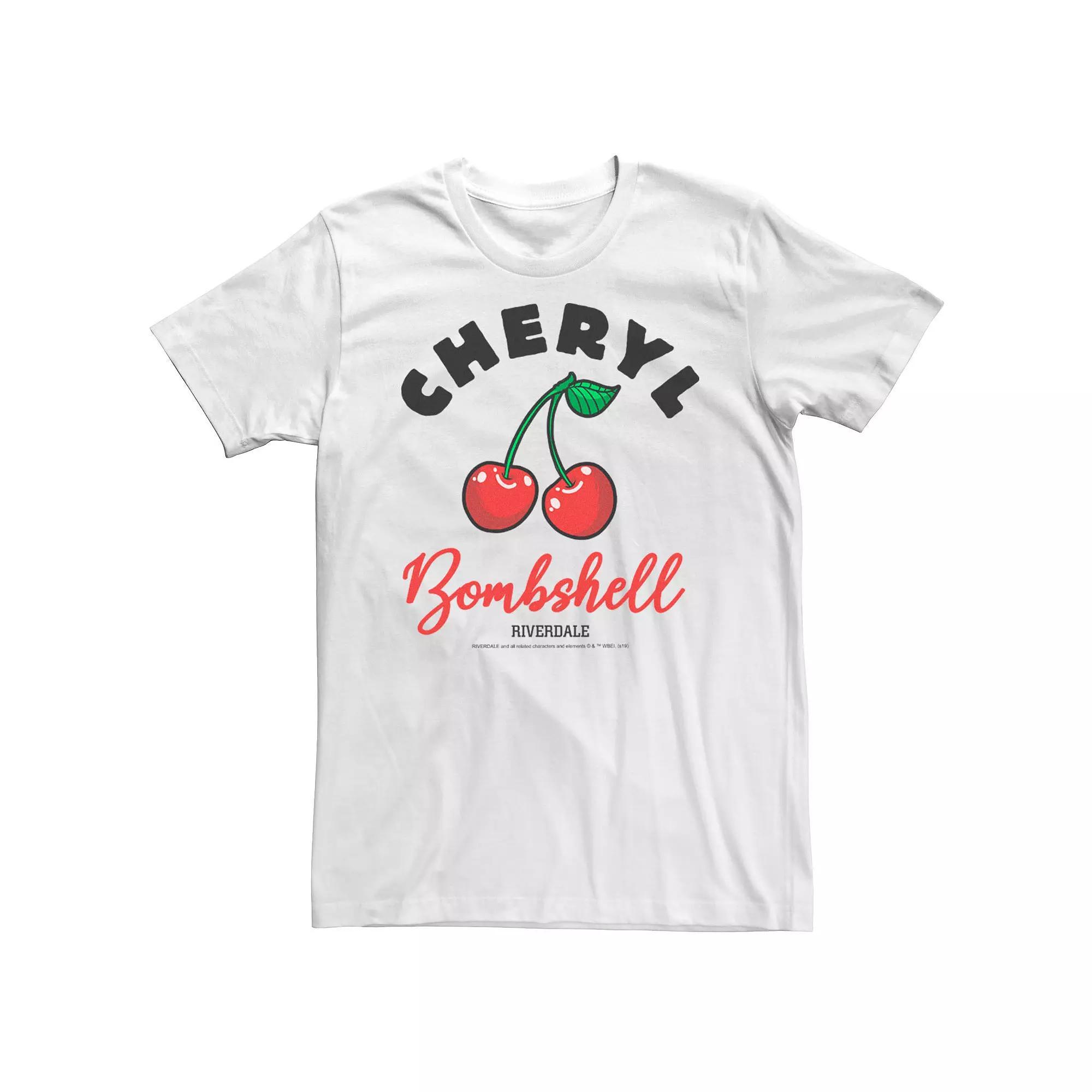 Men's Riverdale Cheryl Bombshell Cherry Logo Tee, Size: 3XL, White Product Image