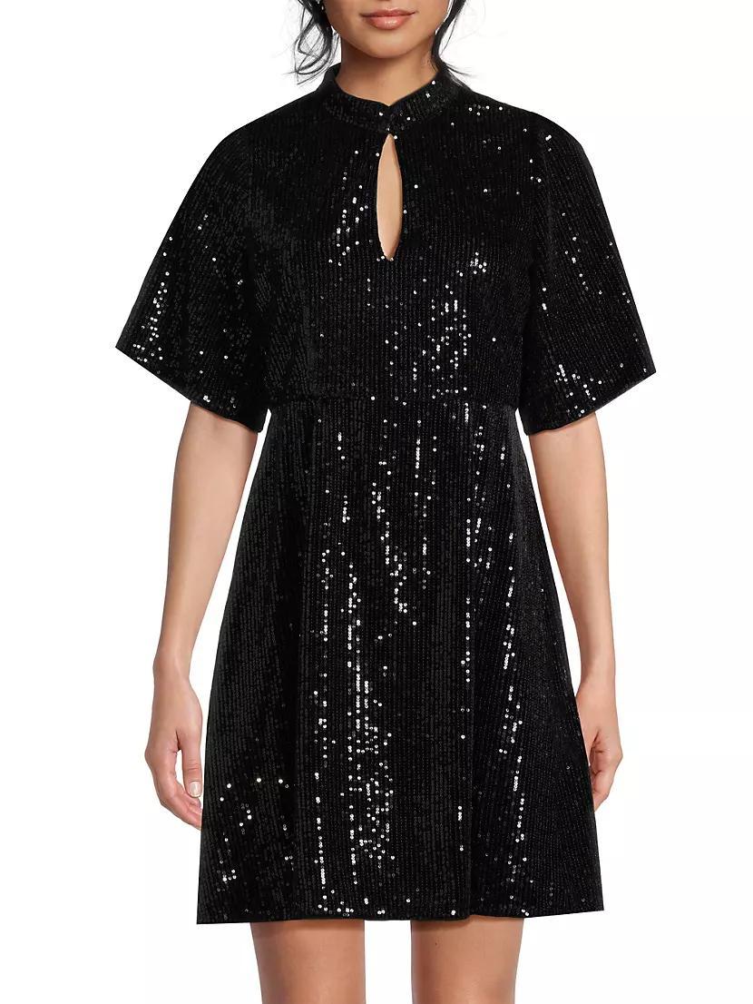 Eve Sequined Short-Sleeve Minidress Product Image