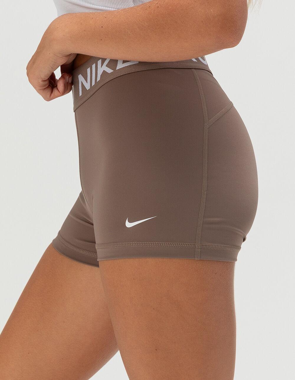 NIKE Pro Womens Compression Shorts - FADED BROWN Product Image