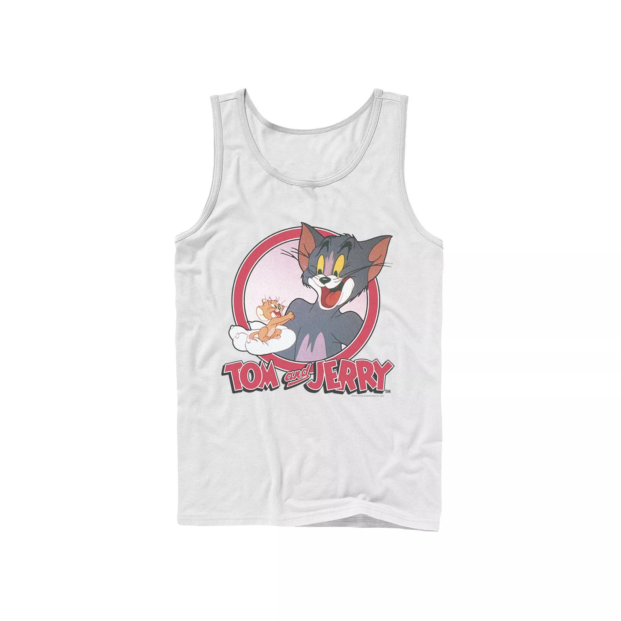 Mens Tom And Jerry Retro Style Portrait Tank Top, Mens Product Image
