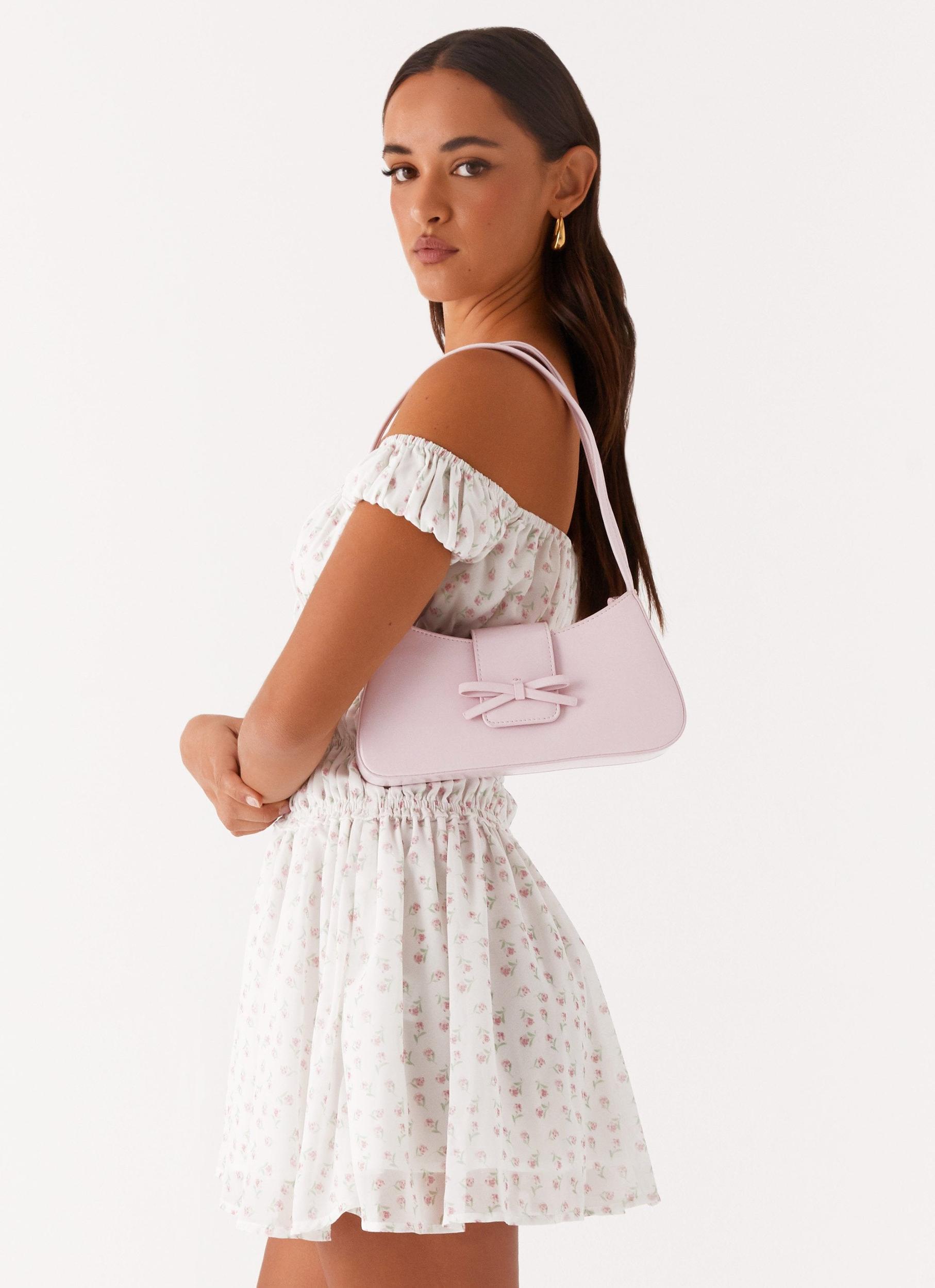 Cara Bow Shoulder Bag - Pink Product Image