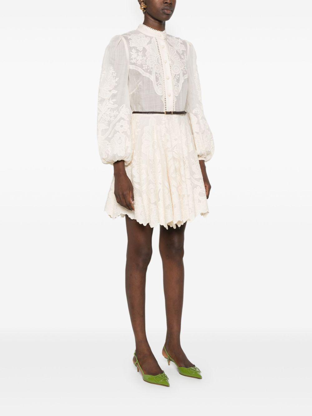 Ottie floral-embroidered mini dress Product Image
