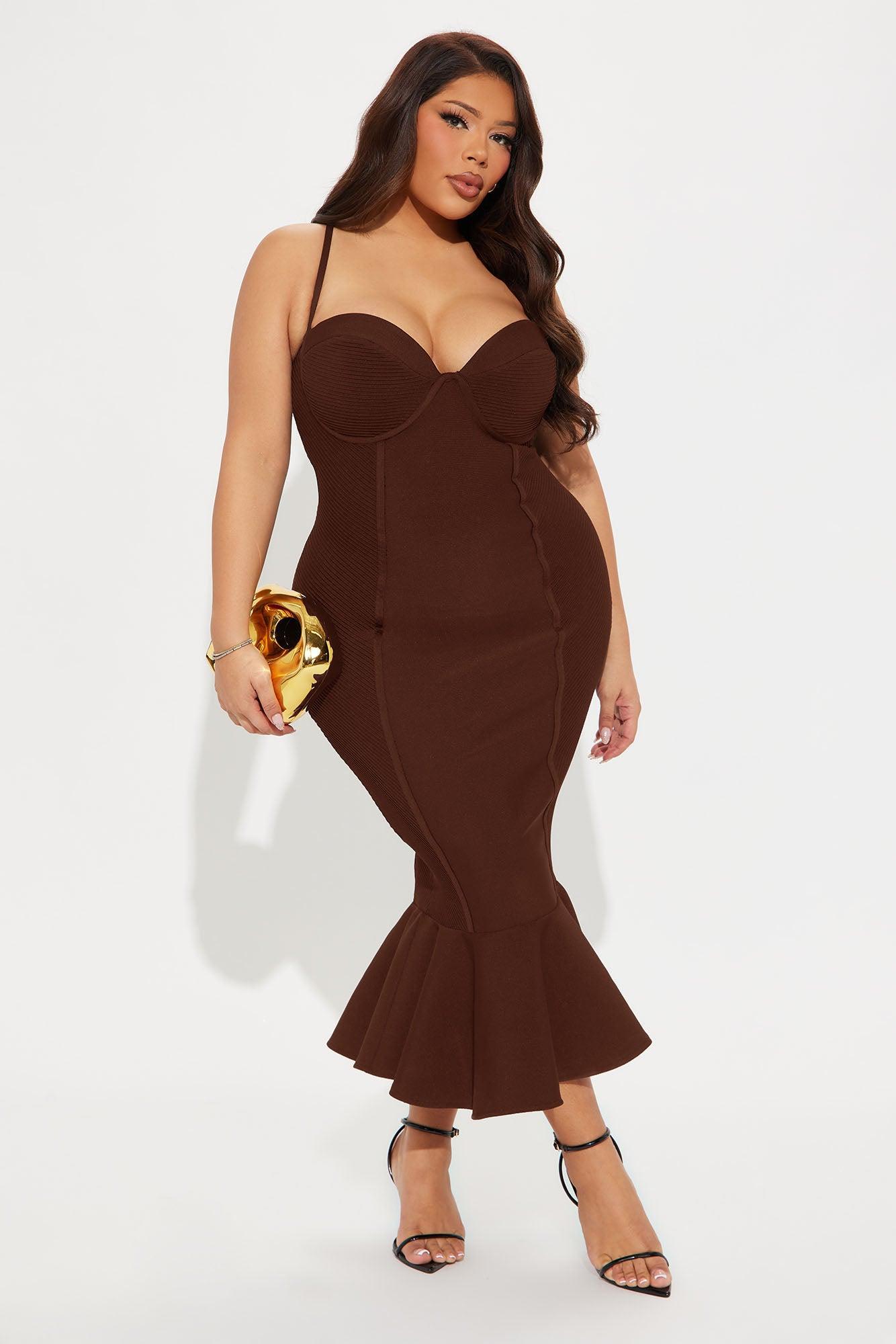 Speak The Truth Bandage Midi Dress - Plum Product Image