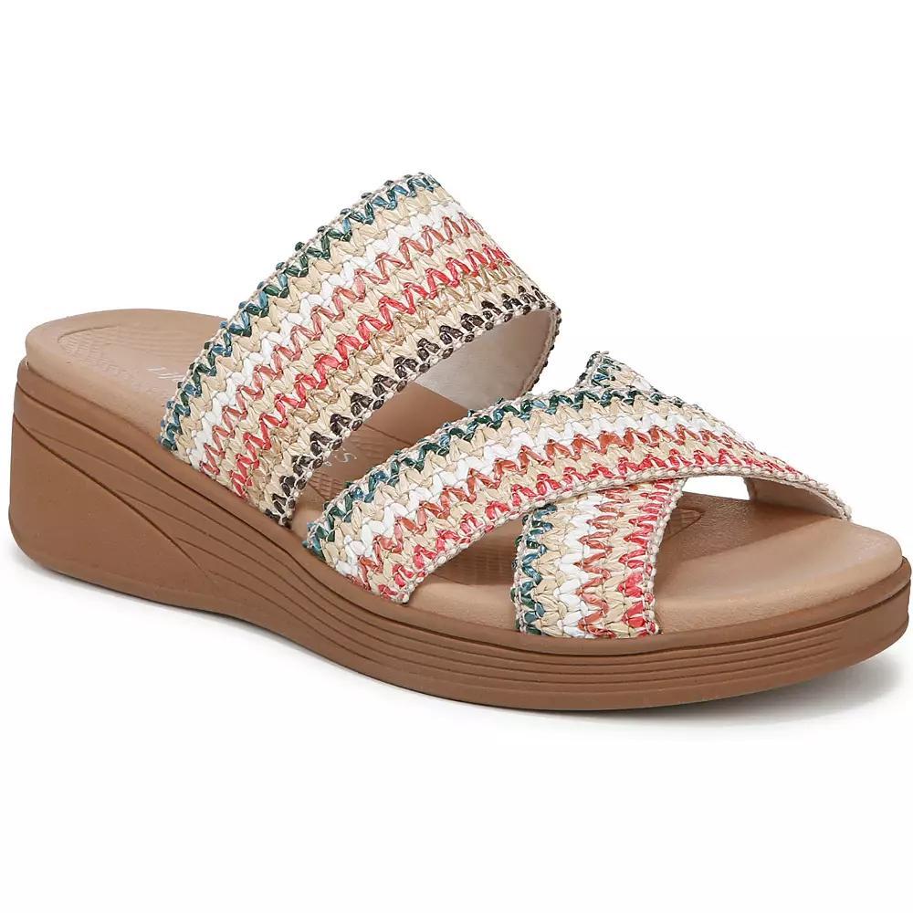 LifeStride Fiona Women's Strappy Wedge Sandals, Size: 6.5, Natural Raffia Product Image