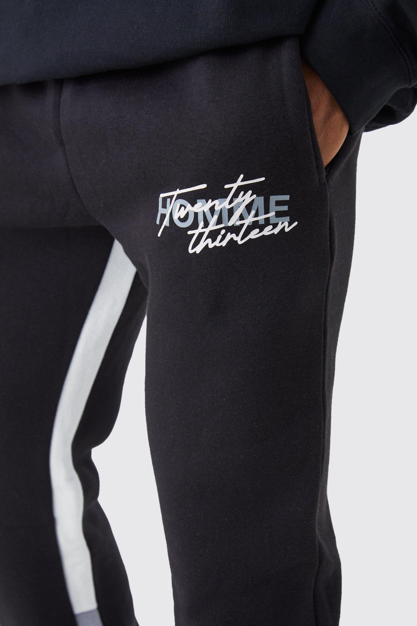Slim Stacked Flare Star Print Gusset Sweatpants | boohooMAN USA Product Image