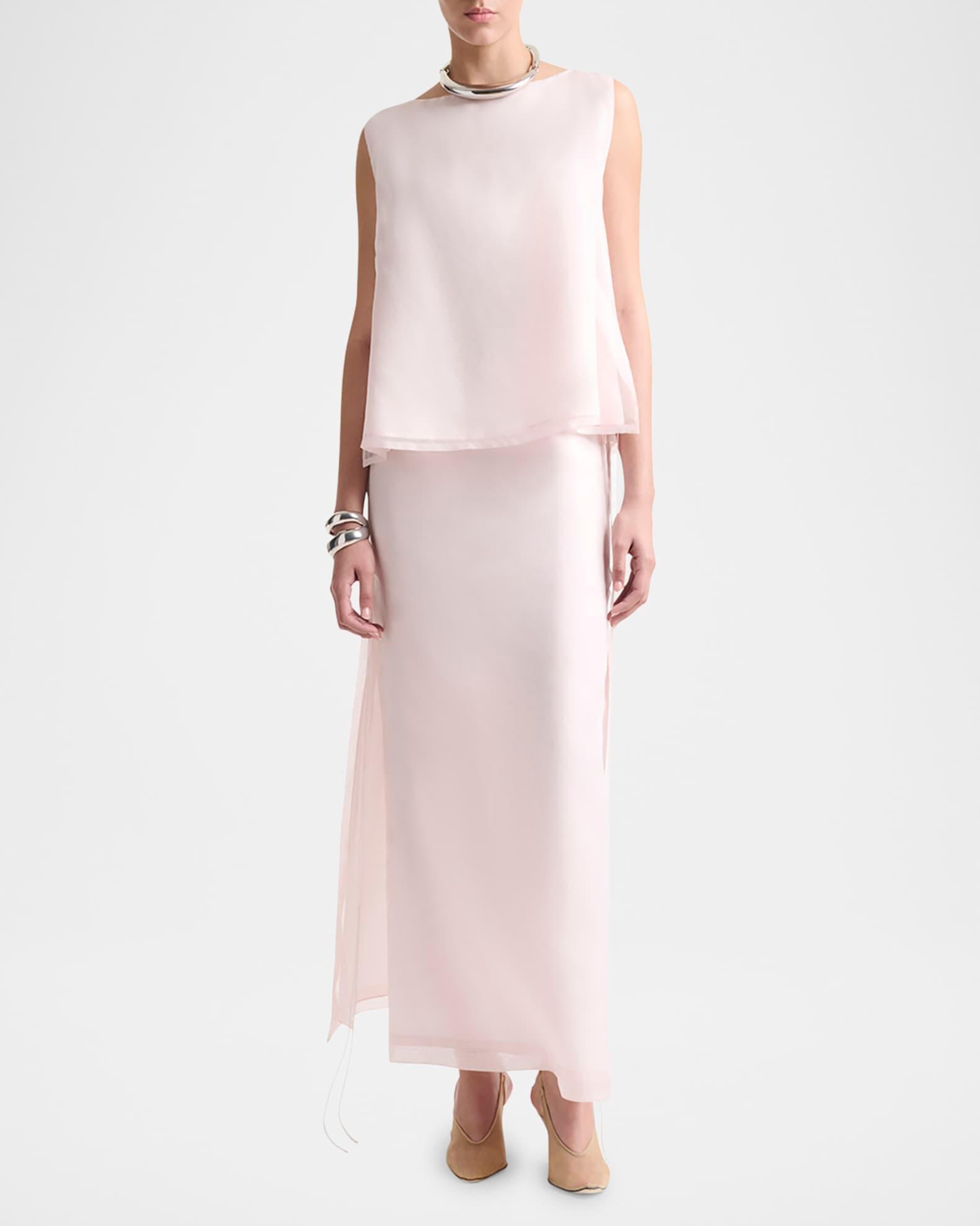 Linnie Slit Silk Maxi Skirt Product Image