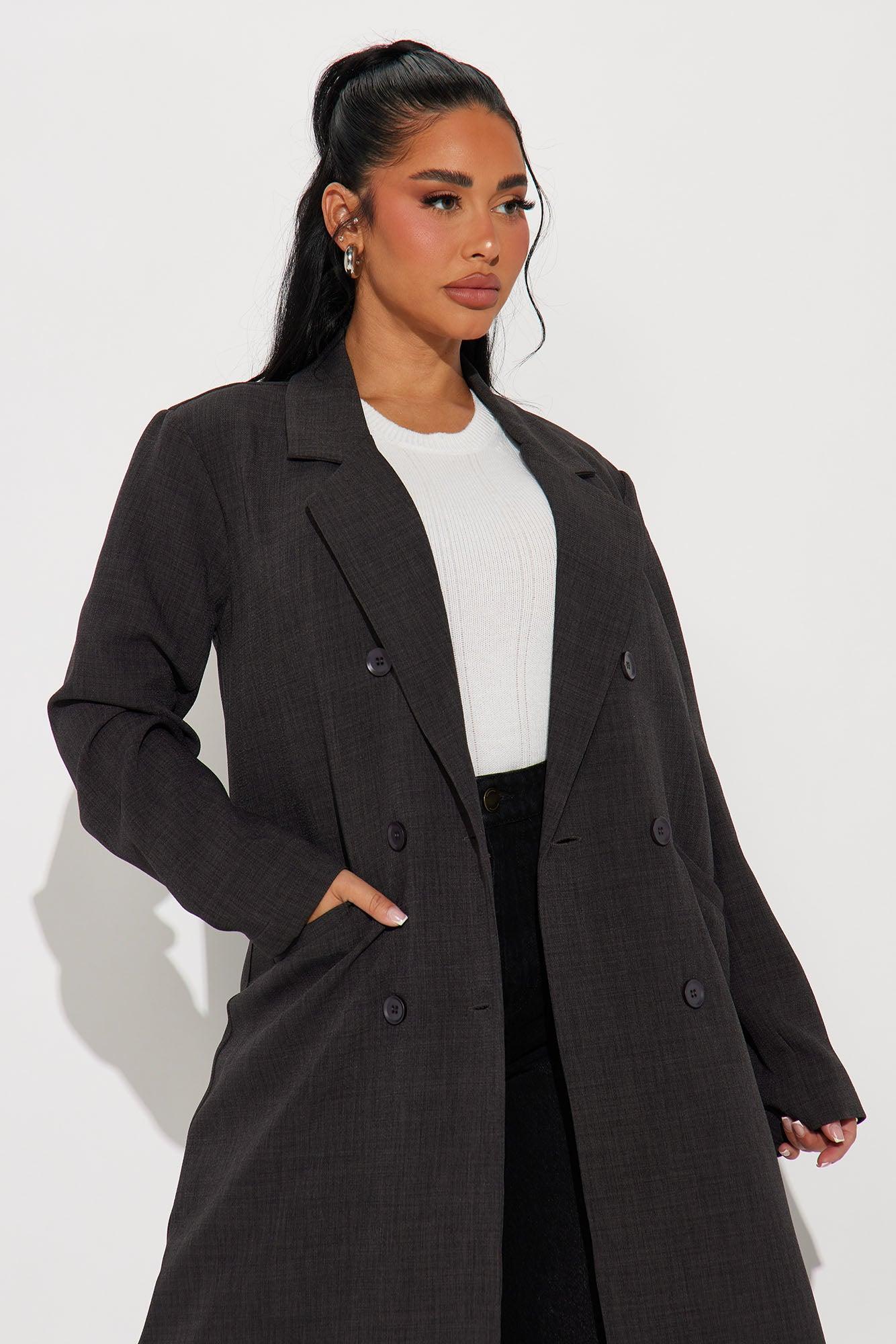 Thinking Of You Trench - Charcoal Product Image