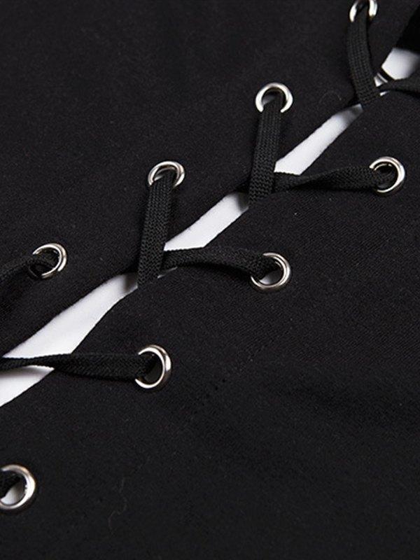 Detachable Strap Tie Back Cropped Hoodie Product Image