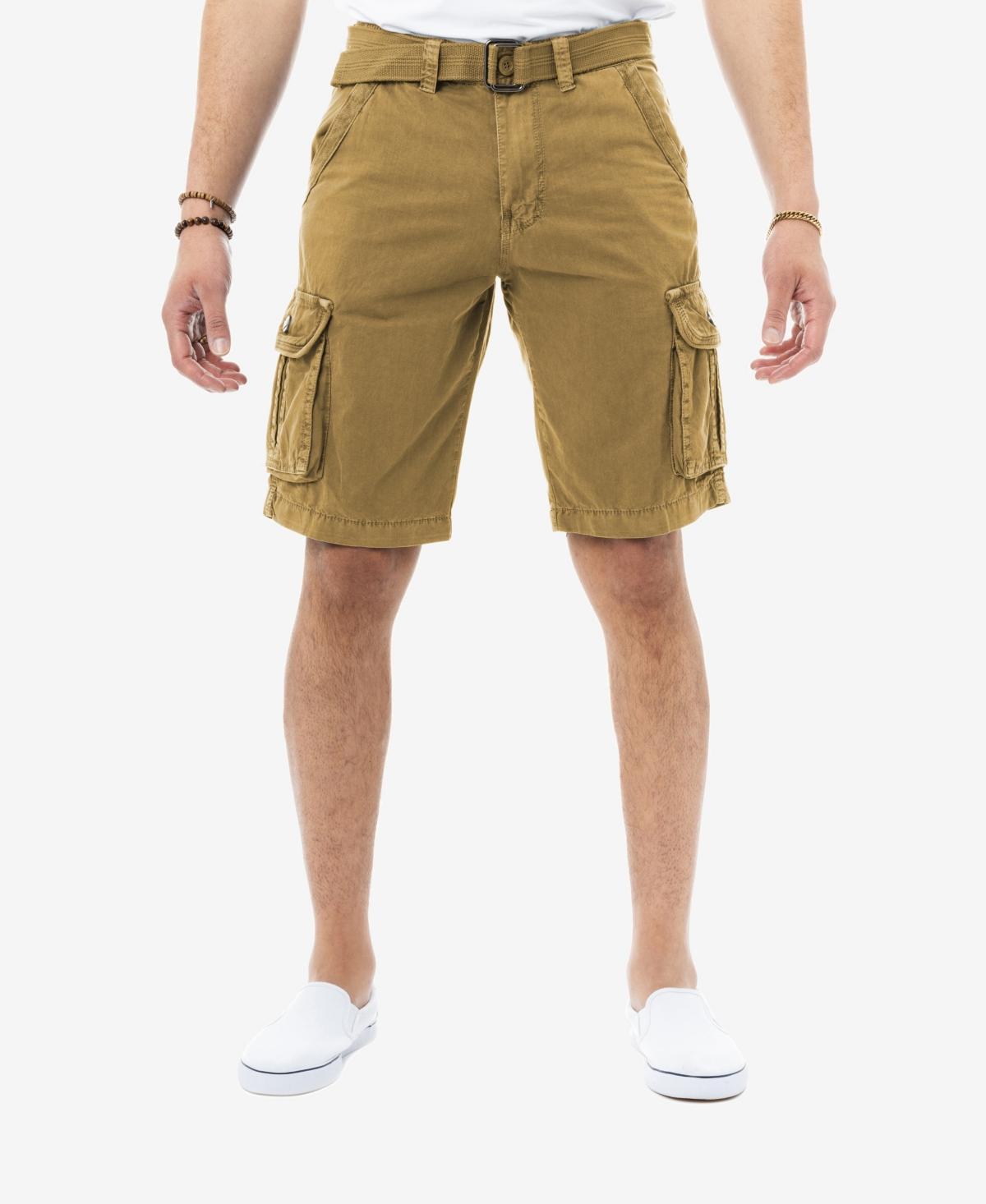 Men's RAW X by Xray Regular-Fit Belted Button Cargo Shorts, Size: 36, Black Product Image