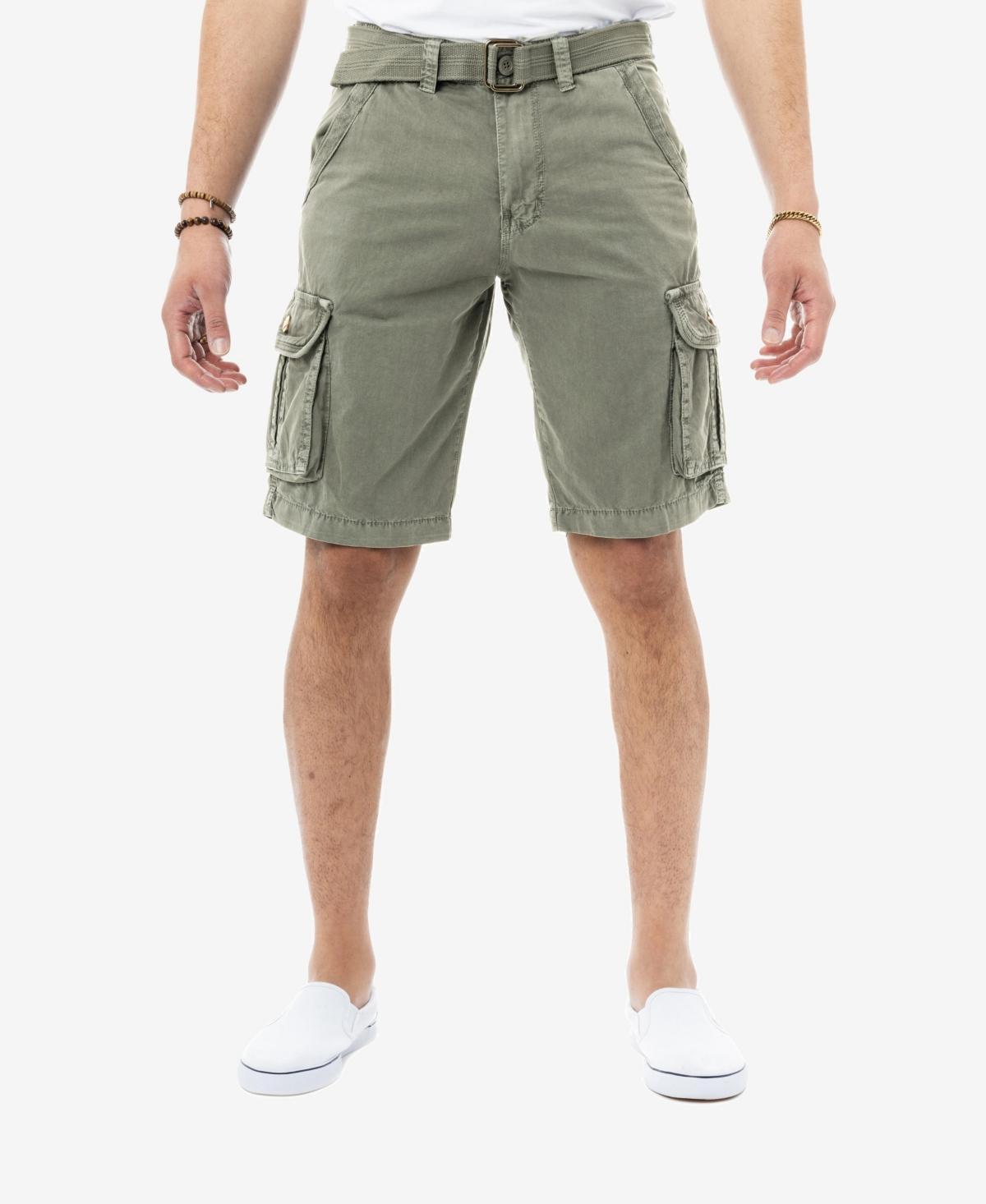 Men's RAW X by Xray Regular-Fit Belted Button Cargo Shorts, Size: 36, Black Product Image