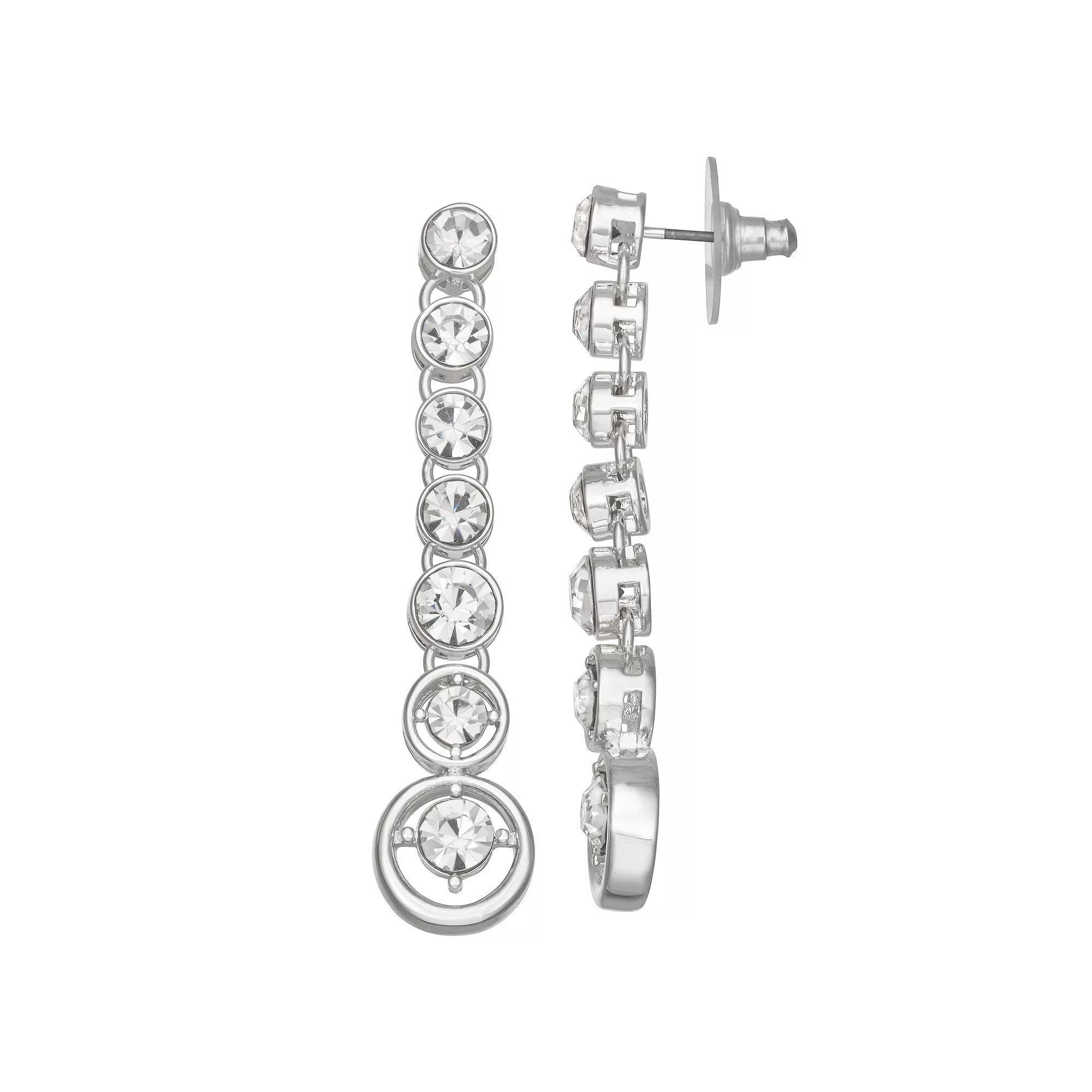 Nine West Silver Tone Graduated Linear Post Earrings, Womens Product Image