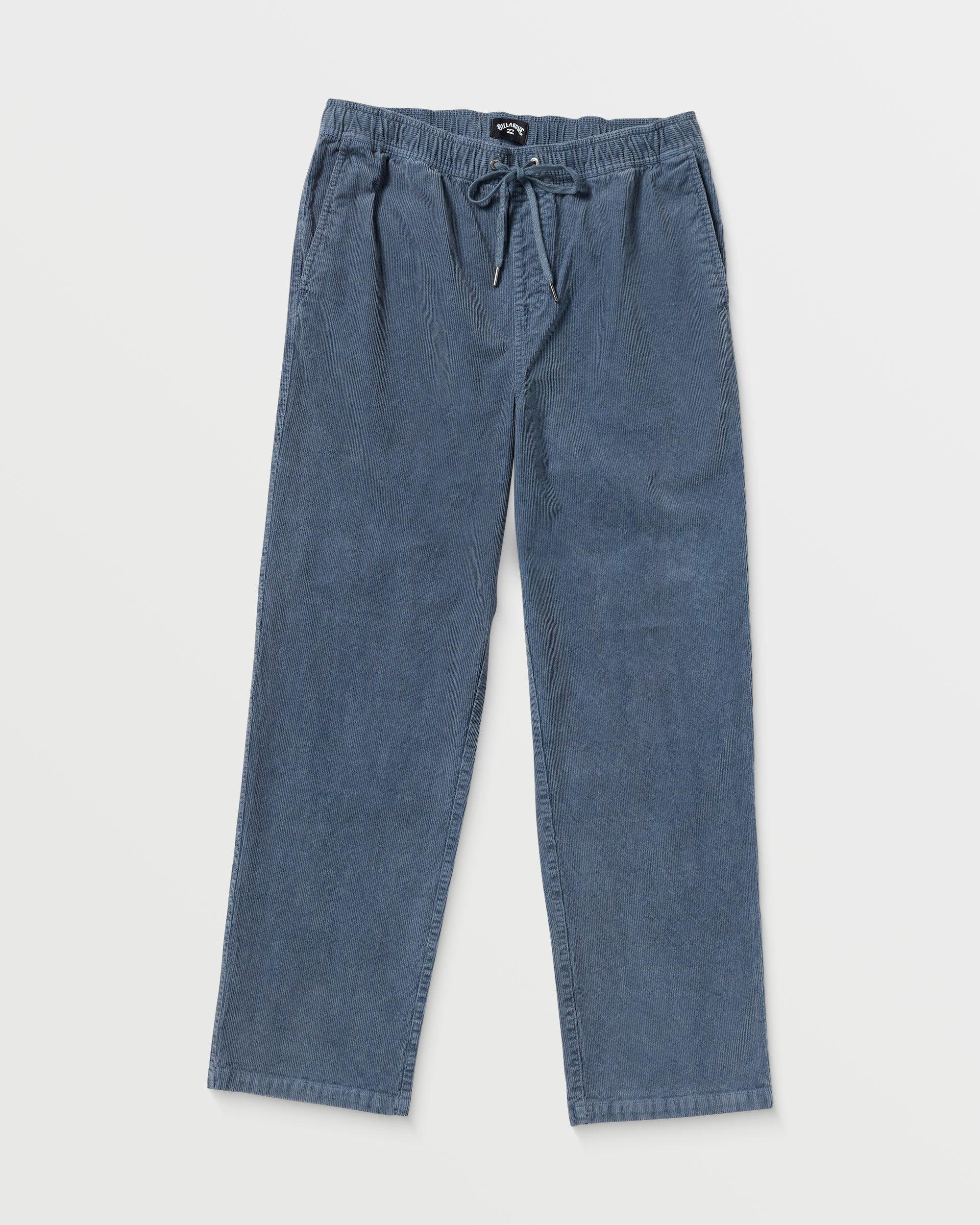 Larry Elastic Waist Corduroy Pants - Slate Blue Male Product Image