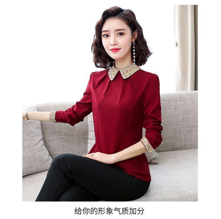 Contrast Trim Blouse Product Image
