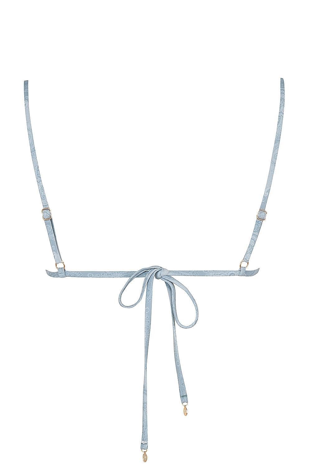 Corsica Blue Paisley Ruffle Trim Bikini Top Product Image