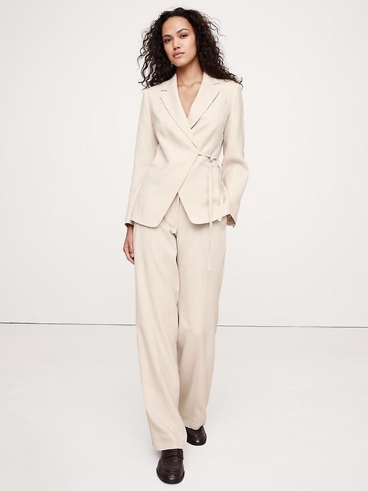 Drapey Twill Wrap Blazer Product Image