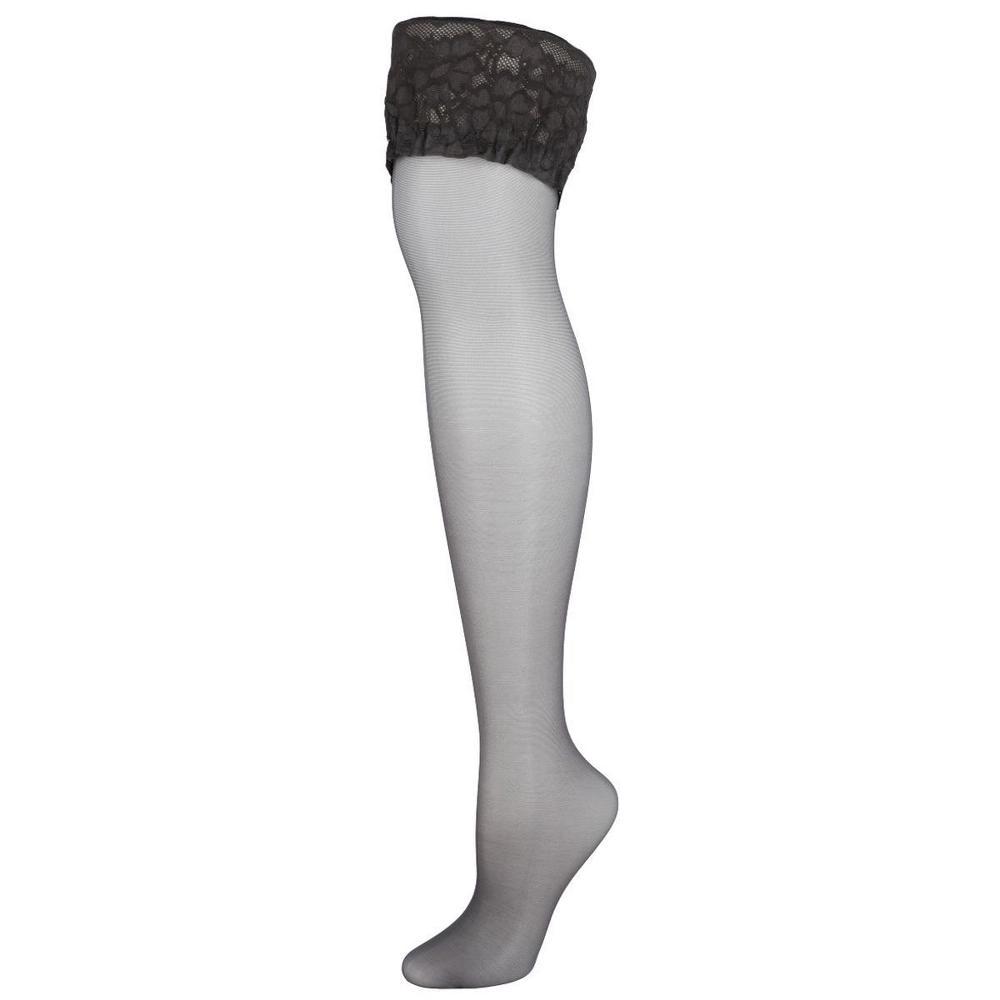 Hanes Silk Reflections Lace-Top Thigh-High Pantyhose 0A444, Womens Product Image