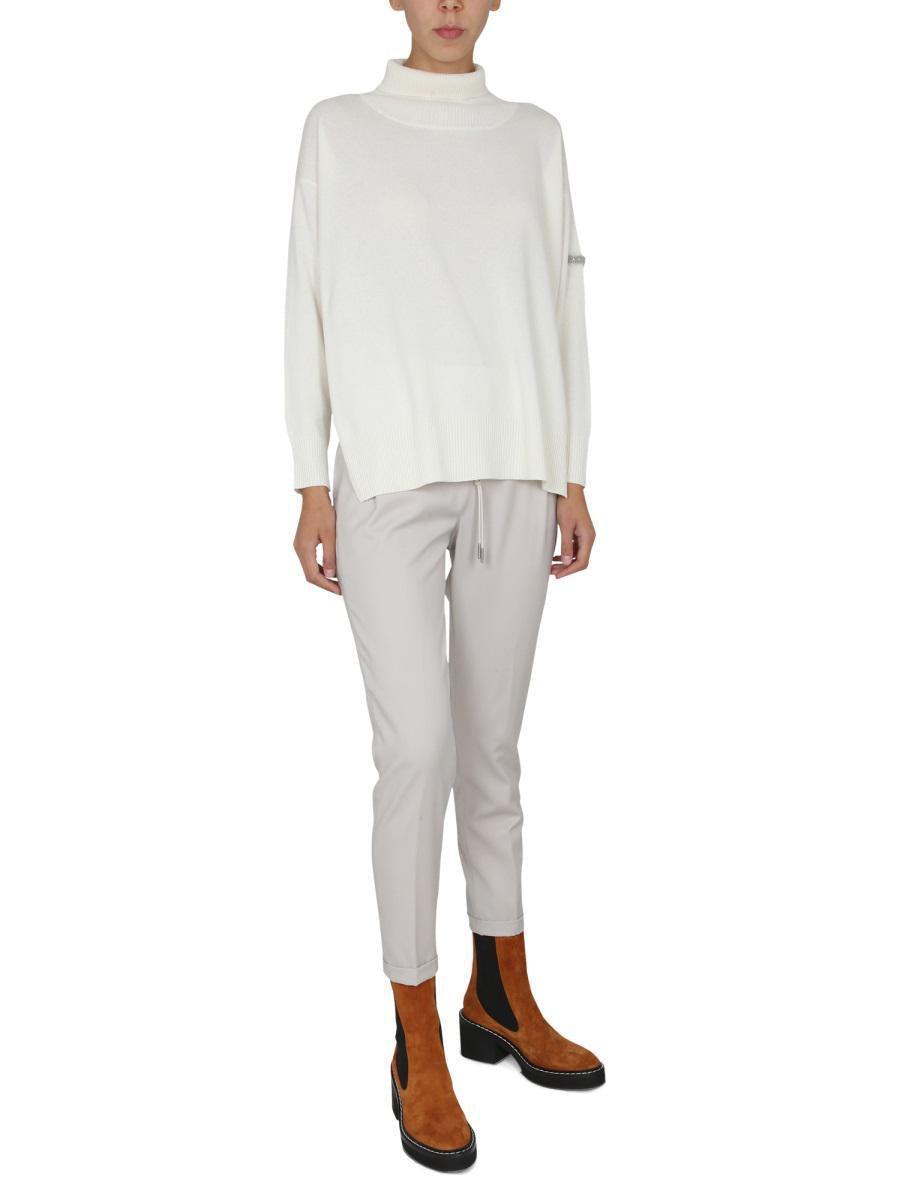FABIANA FILIPPI Pants With Shiny Detail In Beige Product Image