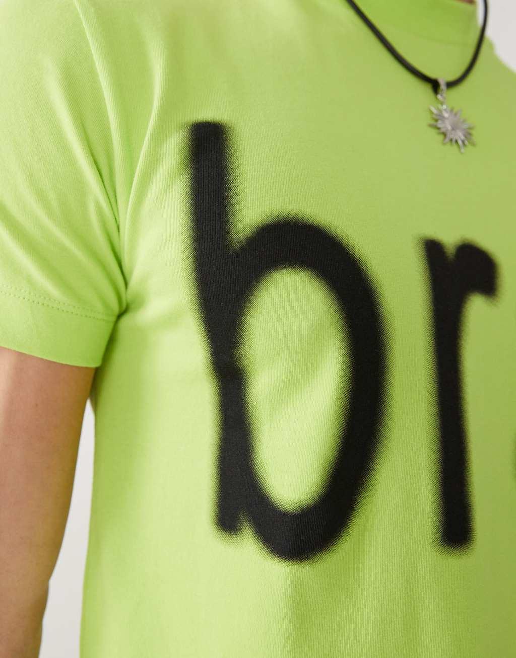 COLLUSION official Charli XCX Brat slogan shrunken t-shirt in green Product Image