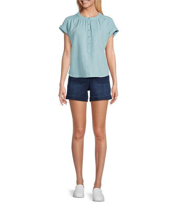 Westbound Cap Sleeve Henley Top Product Image