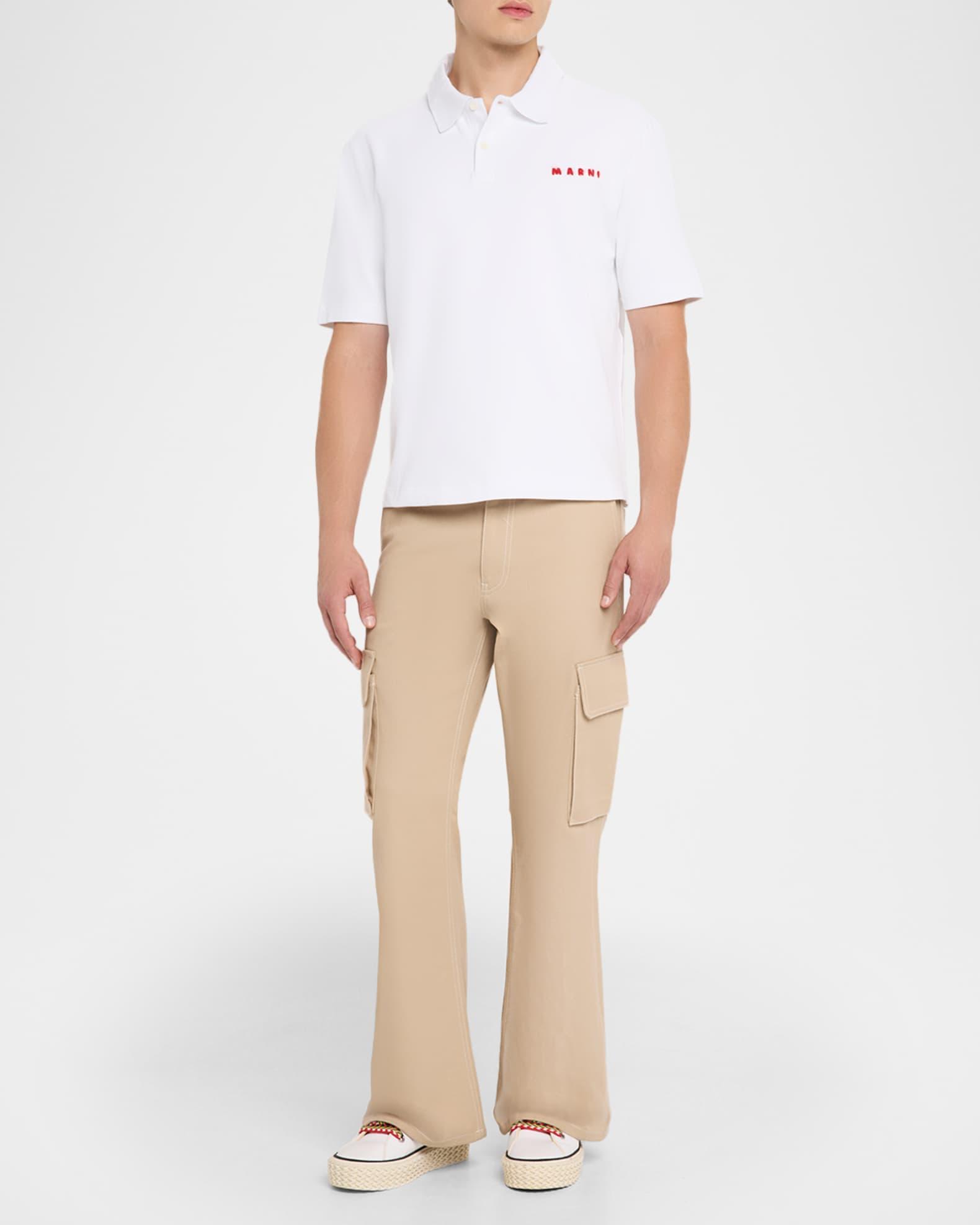Mens Mohair-Logo Pique Polo Shirt Product Image