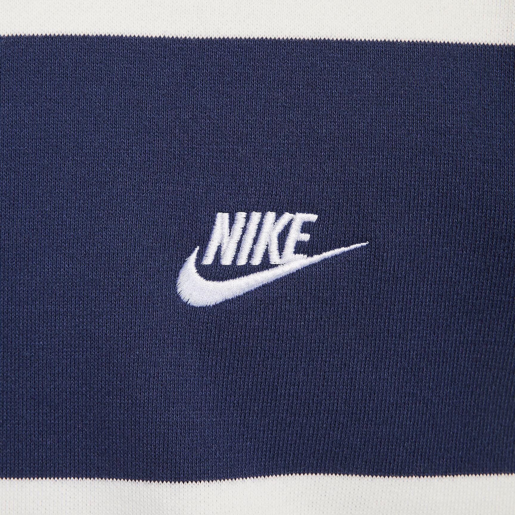 Nike Mens Club Fleece Striped Heavyweight French Terry Crewneck Sweatshirt Product Image