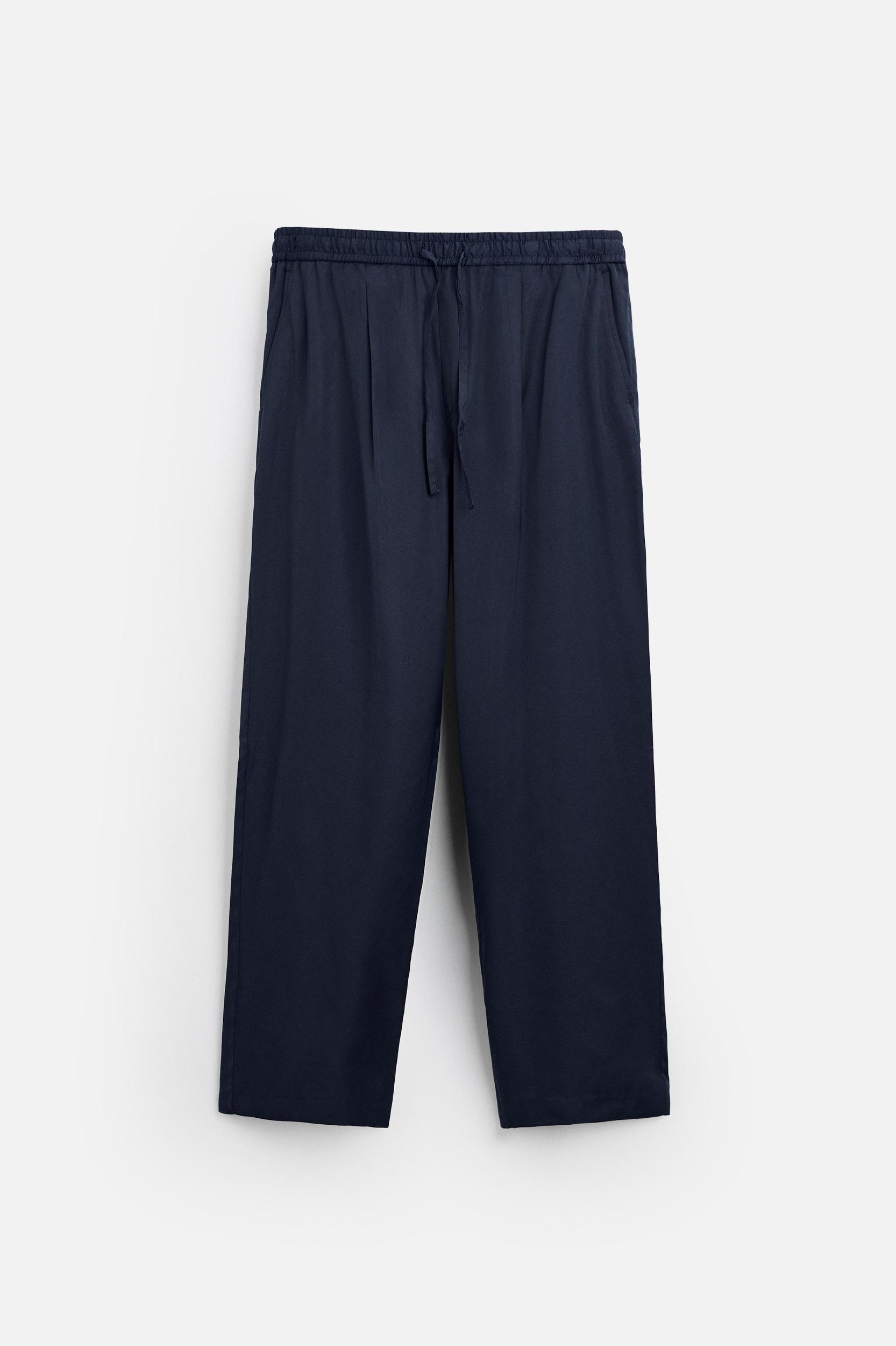 SATIN EFFECT JOGGER WAIST PANTS Product Image