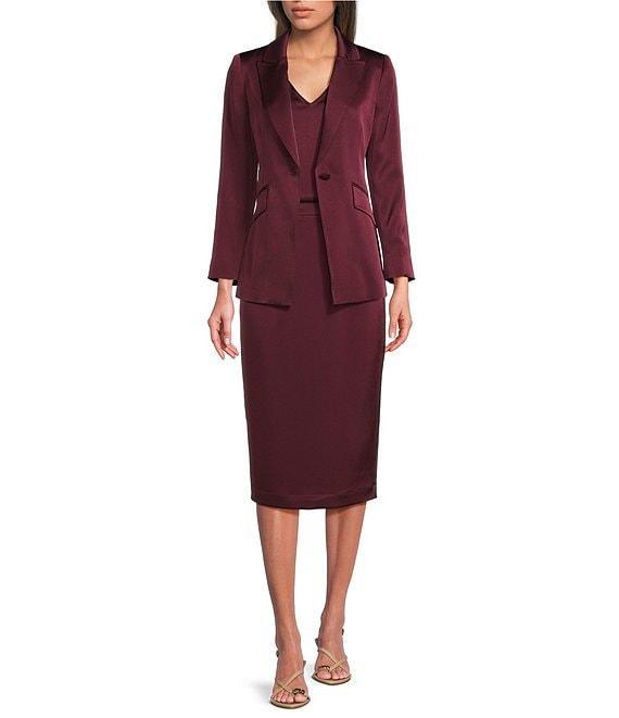 Marella Cadine Satin Straight Coordinating Midi Skirt Product Image