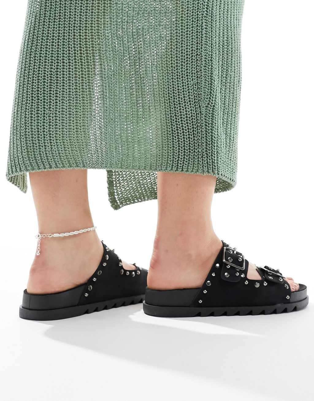 ASOS DESIGN Fantasy studded flat sandal Product Image