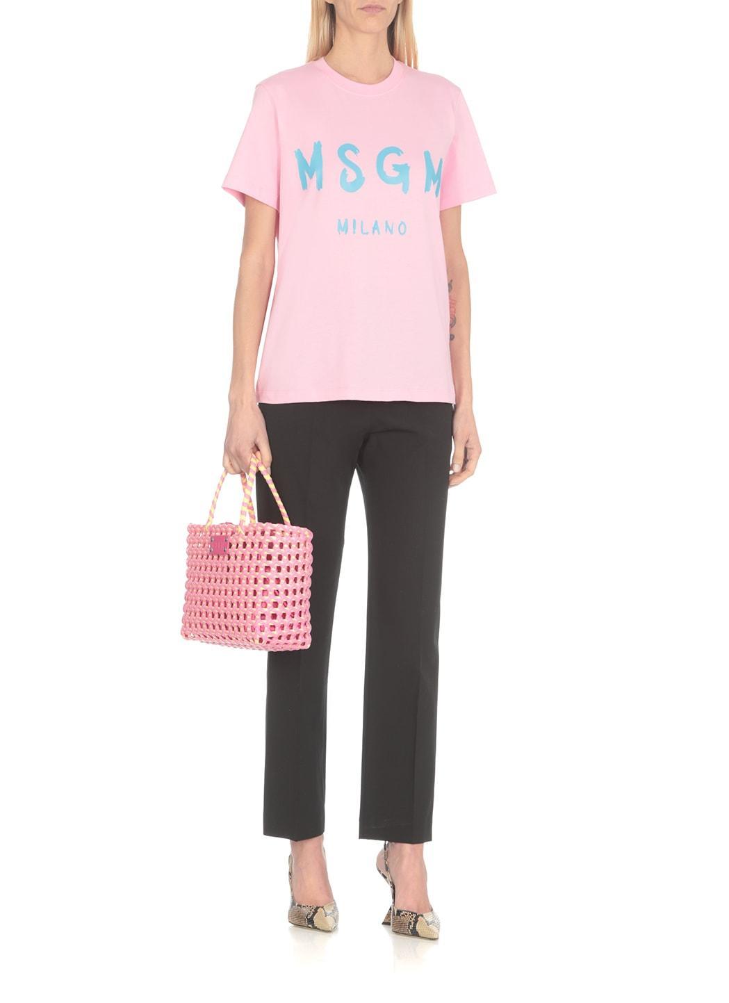 MSGM T-shirt With Logo In Pink Product Image