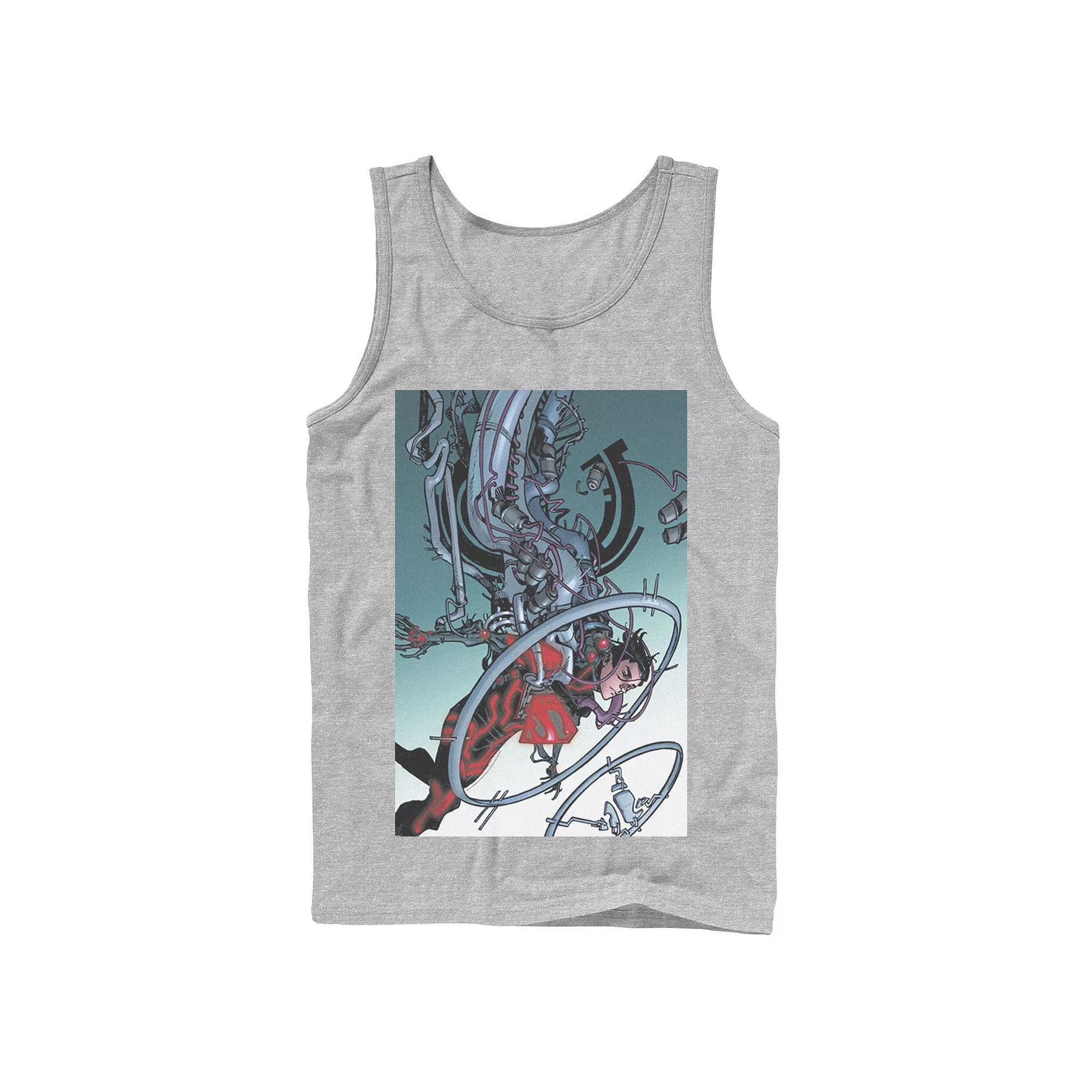 Men's DC Comics Superman Mechanics Comic Poster Tank Top, Size: XL, Black Product Image