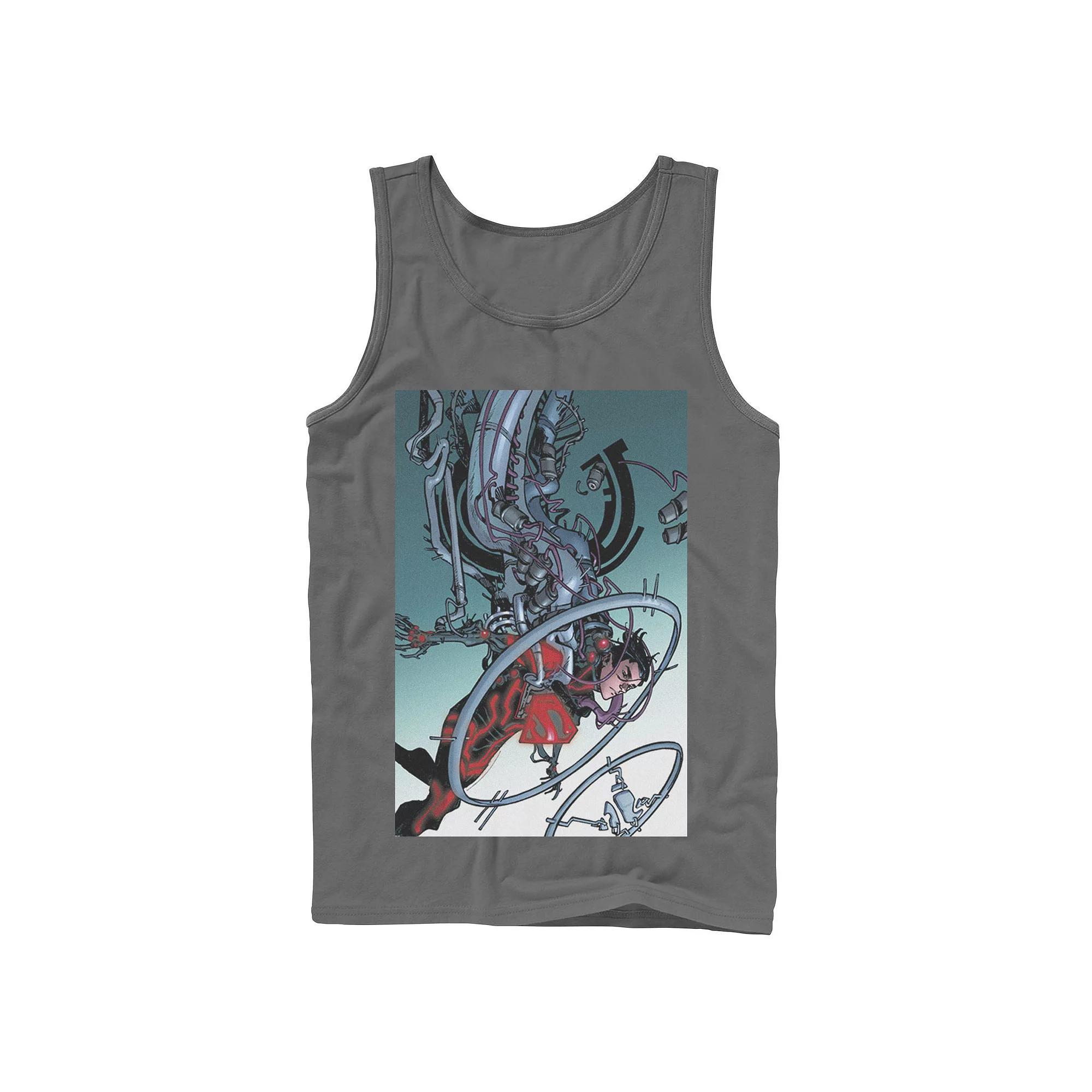 Men's DC Comics Superman Mechanics Comic Poster Tank Top, Size: XL, Black Product Image