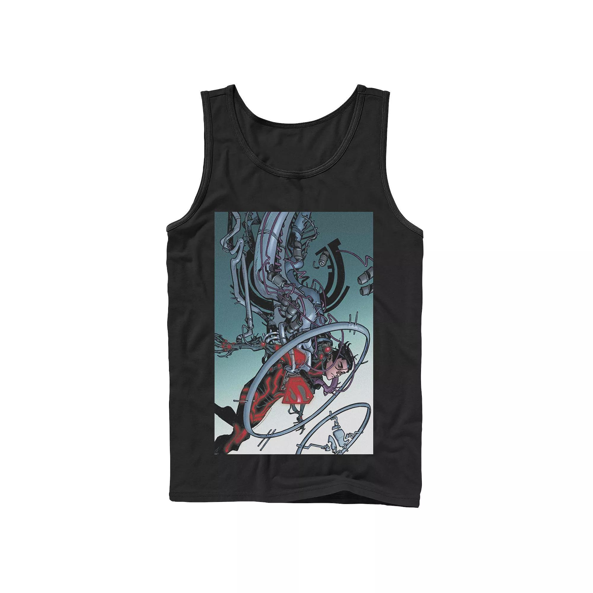 Men's DC Comics Superman Mechanics Comic Poster Tank Top, Size: XL, Black Product Image