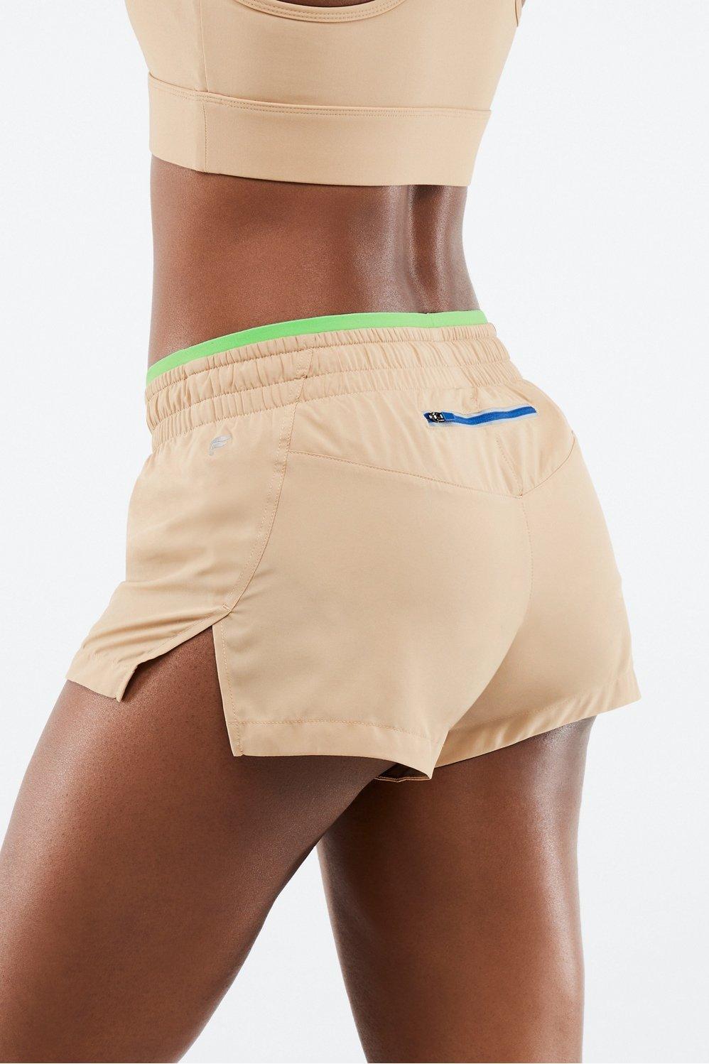 Fabletics Breathe Run Short Womens Cedar/Parakeet/Electric Blue plus Size 3X Product Image