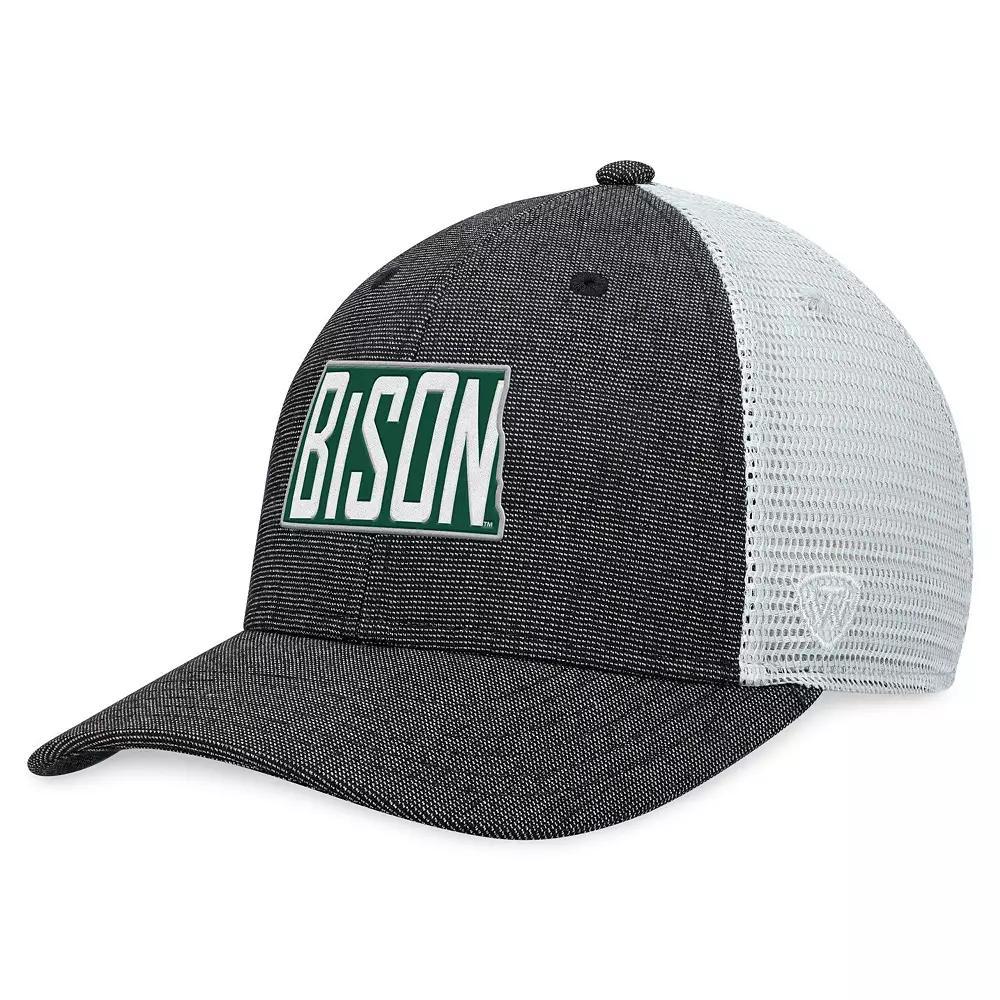 Men's Top of the World Charcoal/White NDSU Bison Townhall Trucker Snapback Hat, Nds Charco Product Image