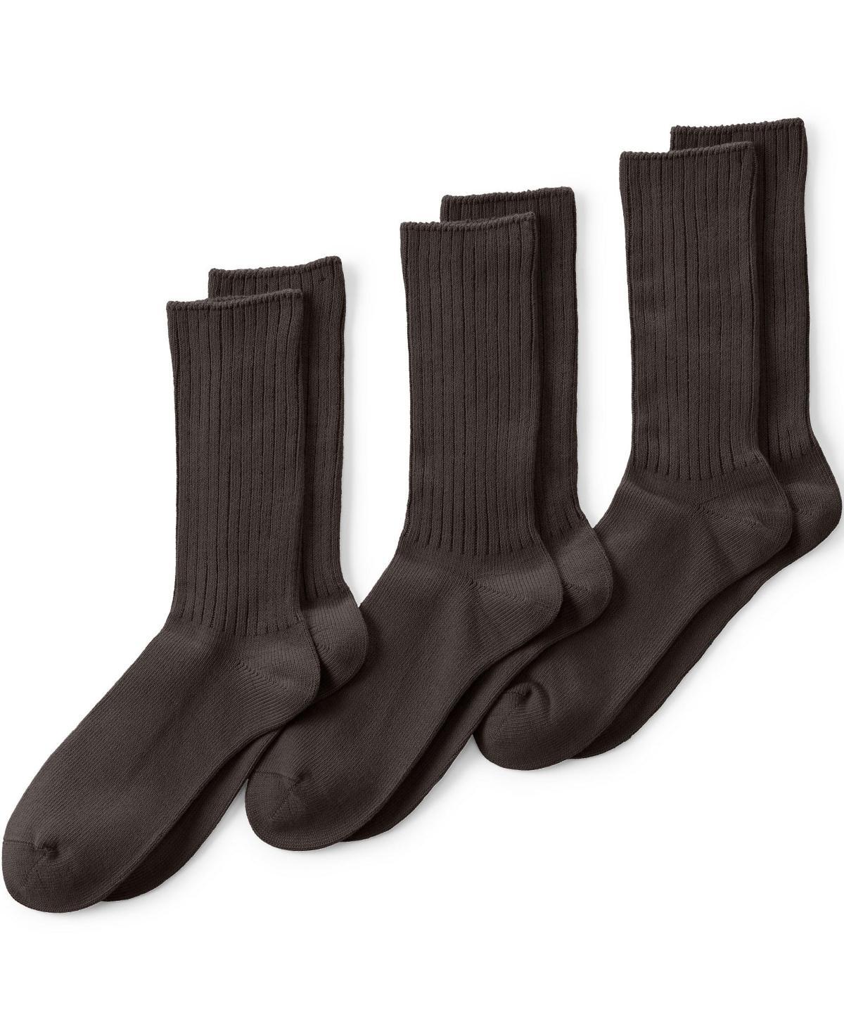 Men's Lands' End Crew Socks 3-Pack, Size: Large, Radiant Blue Product Image